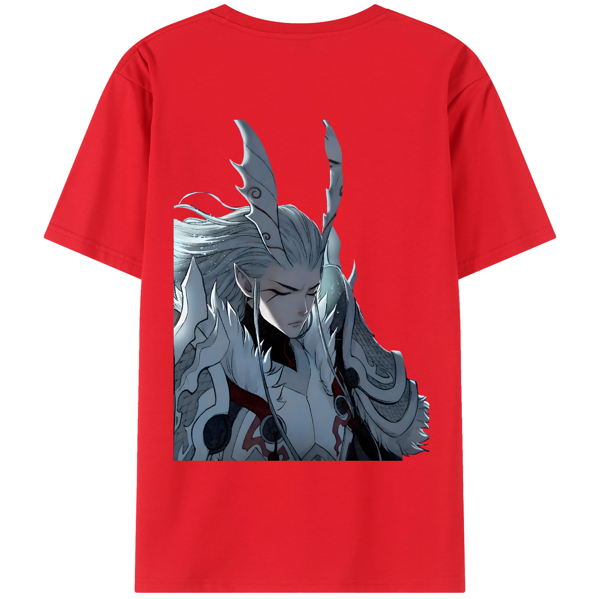 （画像用） Ne Zha 2 ナタ 魔童の大暴れ 綿100％ メンズ半袖Tシャツ（バックプリント） 通気性