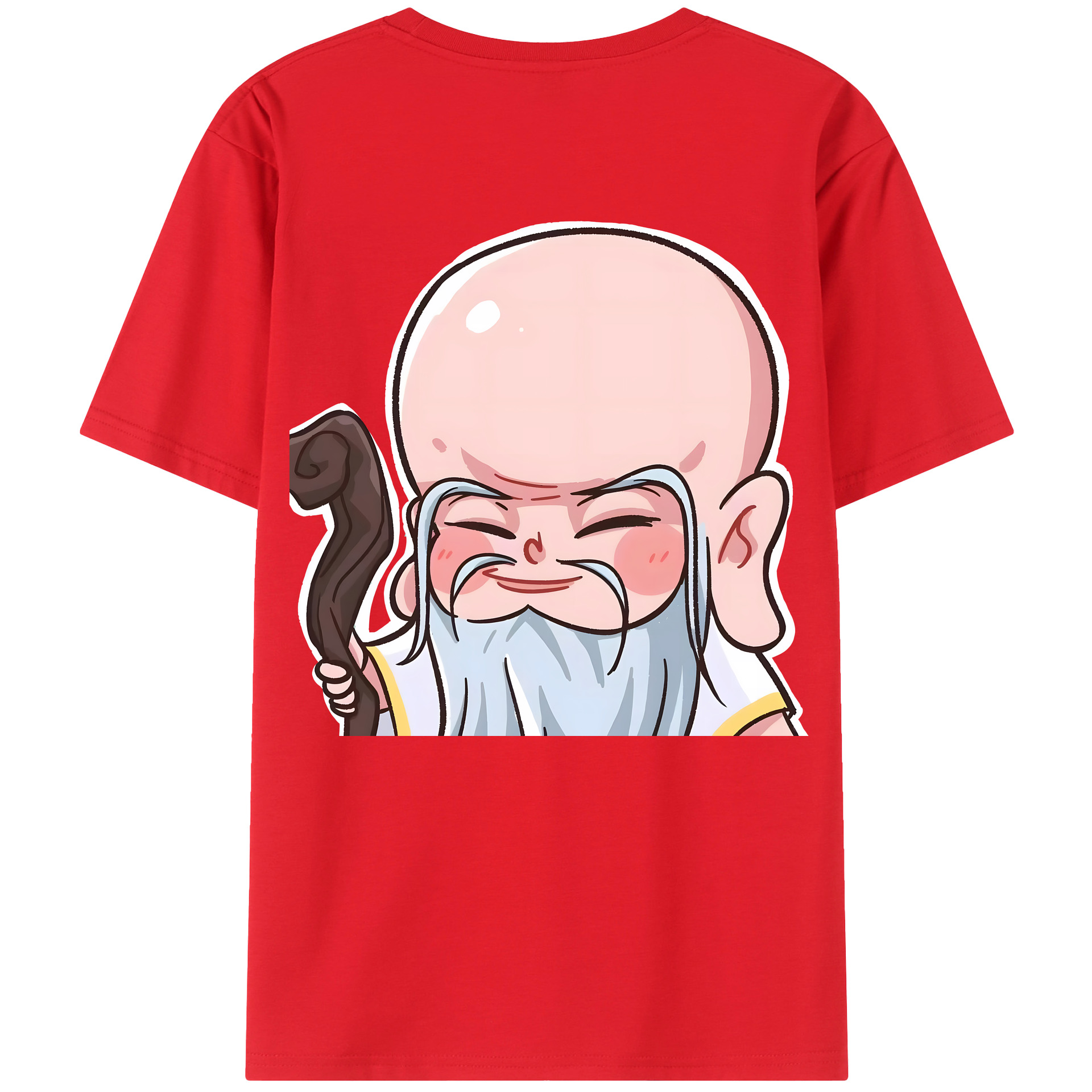 （画像用） Ne Zha 2 ナタ 魔童の大暴れ 綿100％ メンズ半袖Tシャツ（バックプリント） 通気性
