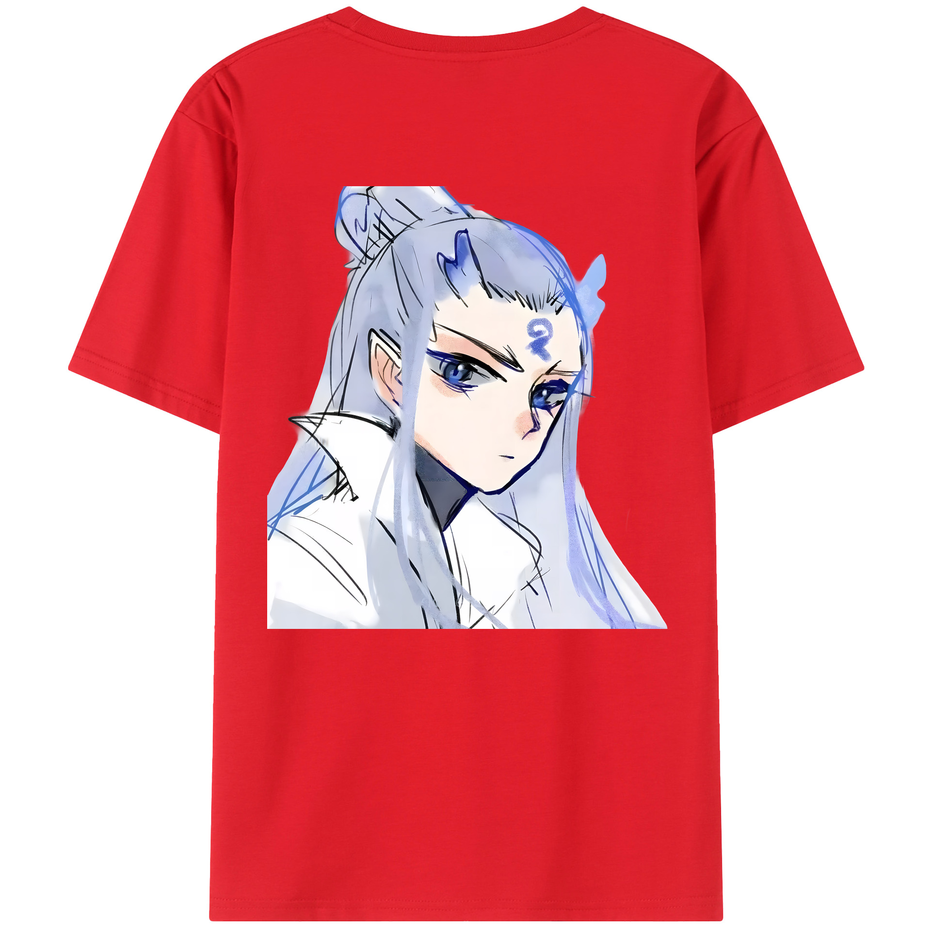 （画像用） Ne Zha 2 ナタ 魔童の大暴れ 綿100％ メンズ半袖Tシャツ（バックプリント） 通気性