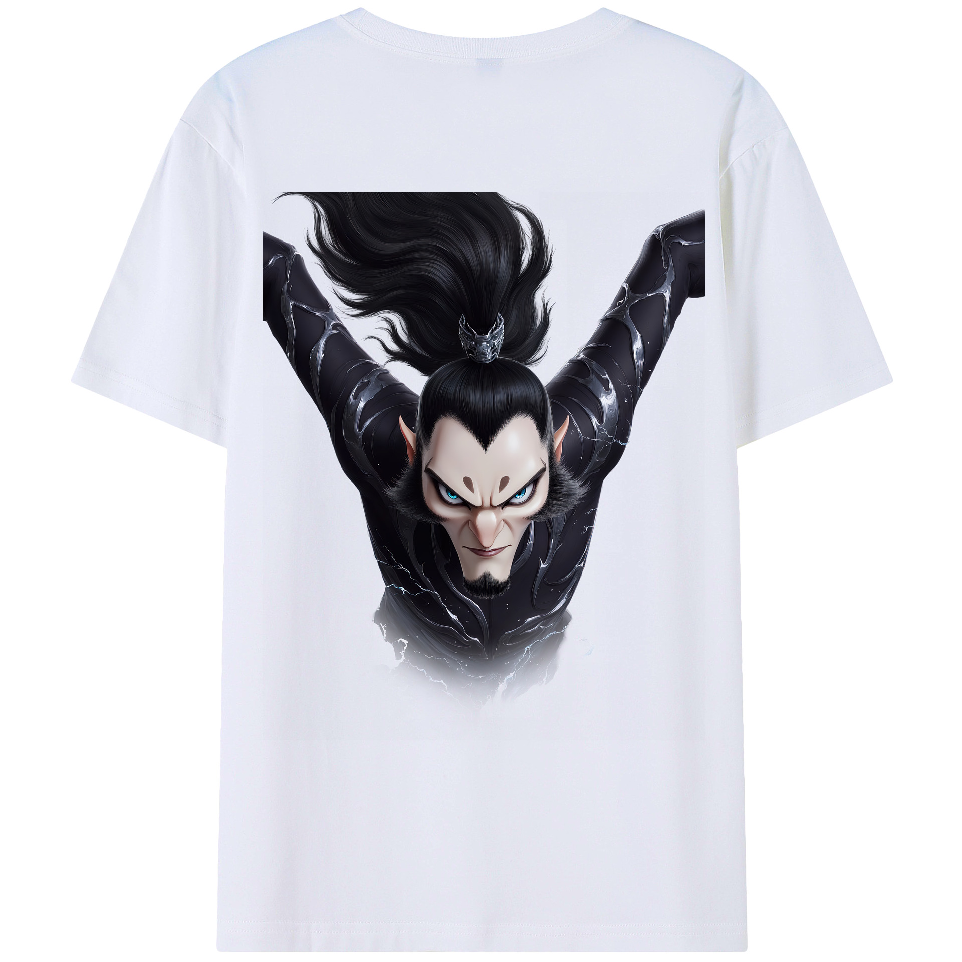 （画像用） Ne Zha 2 ナタ 魔童の大暴れ 綿100％ メンズ半袖Tシャツ（バックプリント） 通気性