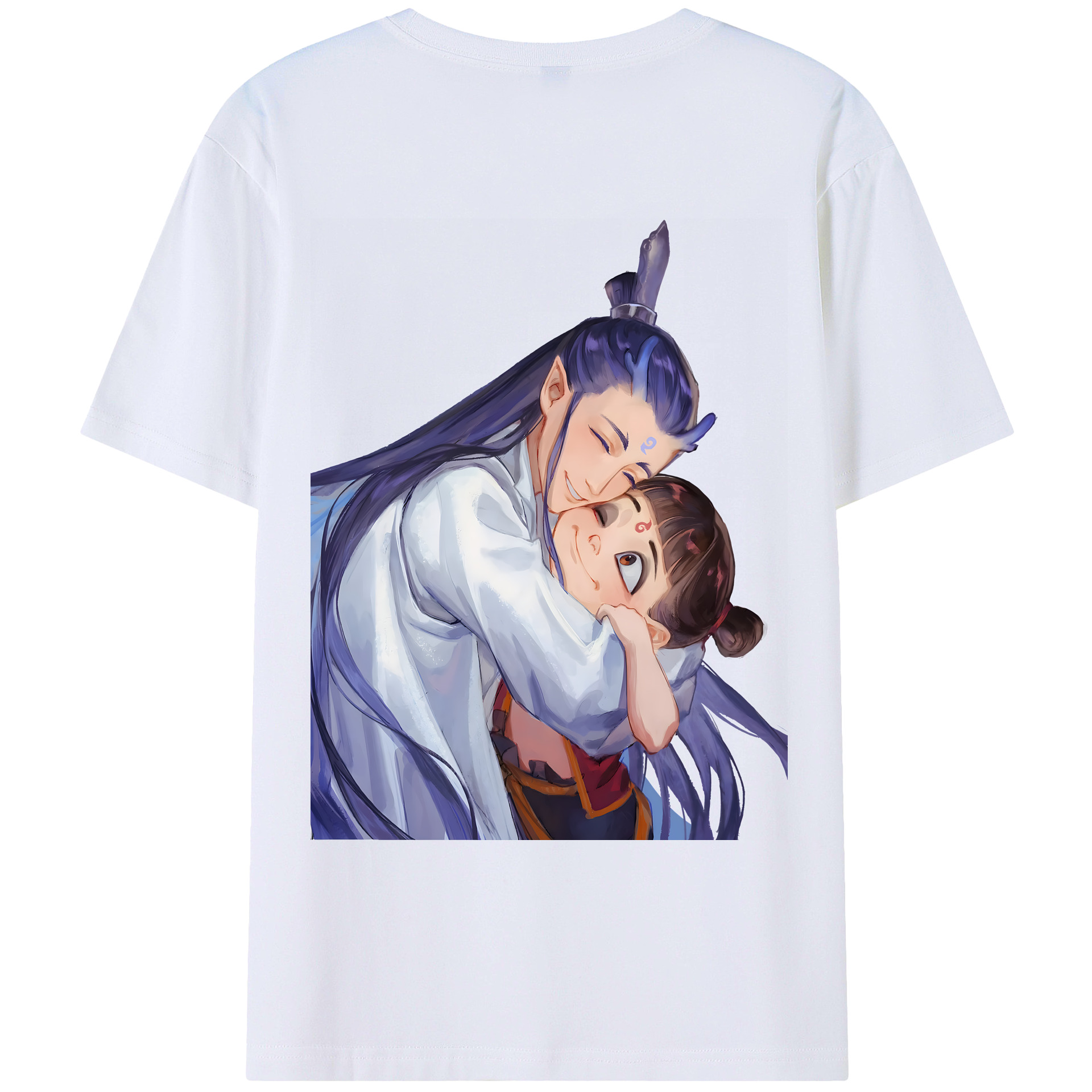 （画像用） Ne Zha 2 ナタ 魔童の大暴れ 綿100％ メンズ半袖Tシャツ（バックプリント） 通気性