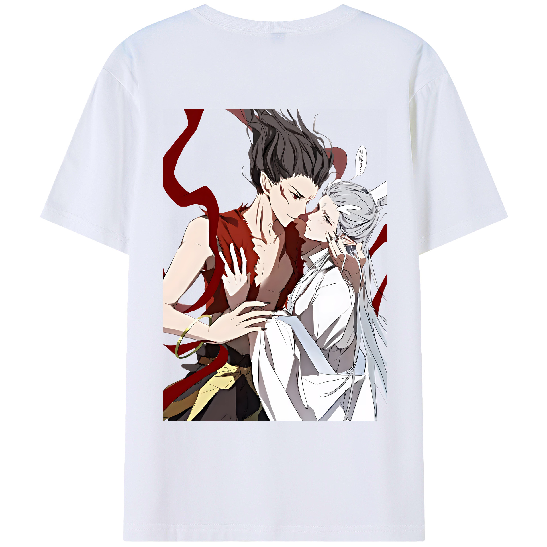 （画像用） Ne Zha 2 ナタ 魔童の大暴れ 綿100％ メンズ半袖Tシャツ（バックプリント） 通気性