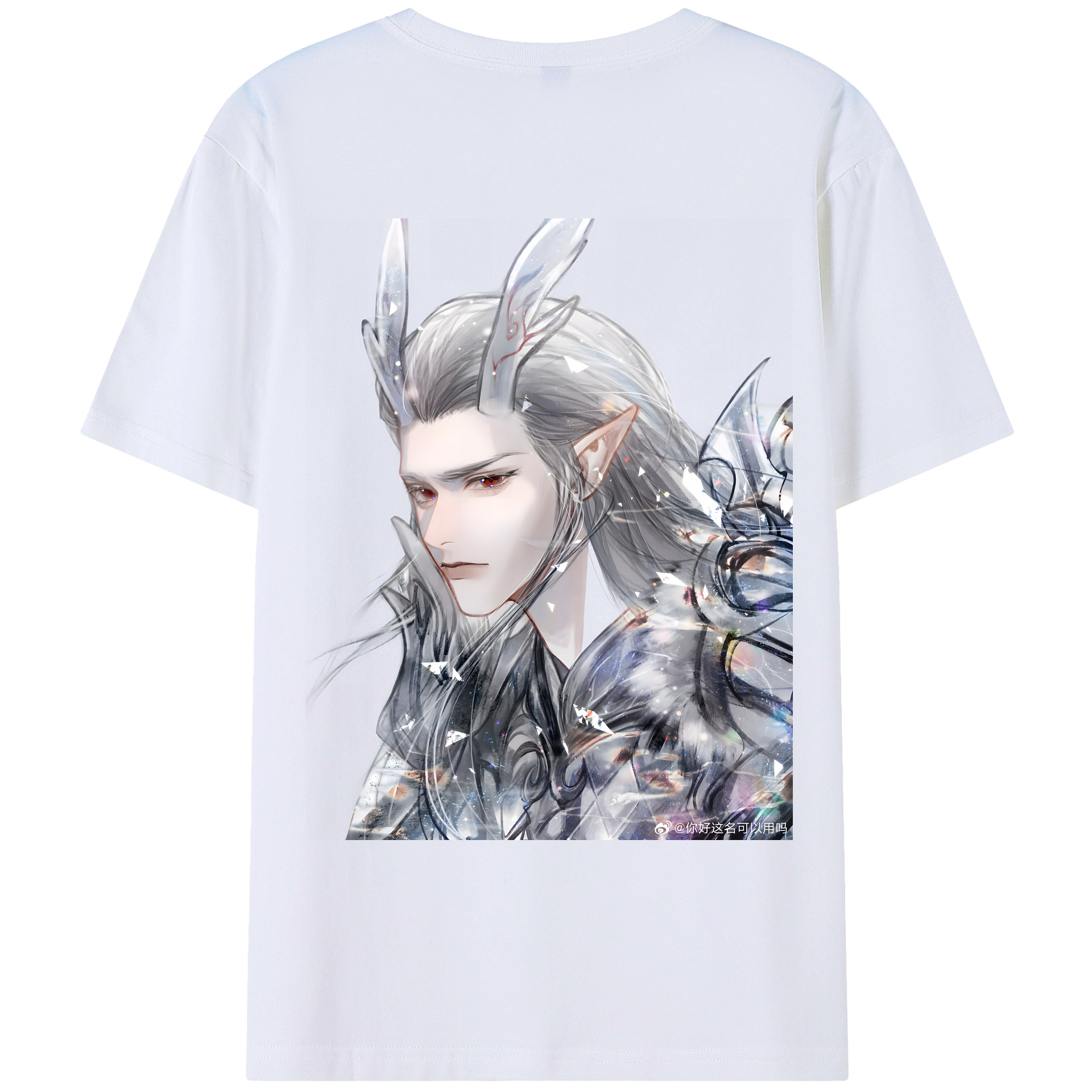 （画像用） Ne Zha 2 ナタ 魔童の大暴れ 綿100％ メンズ半袖Tシャツ（バックプリント） 通気性