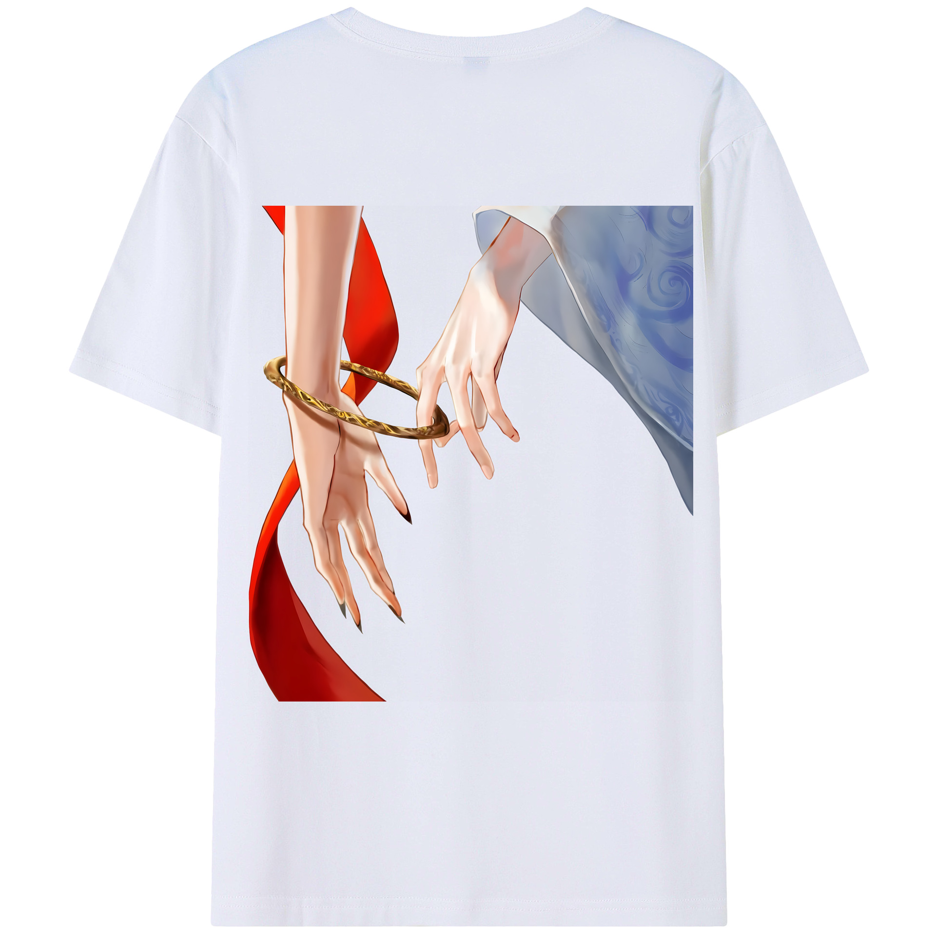 （画像用） Ne Zha 2 ナタ 魔童の大暴れ 綿100％ メンズ半袖Tシャツ（バックプリント） 通気性