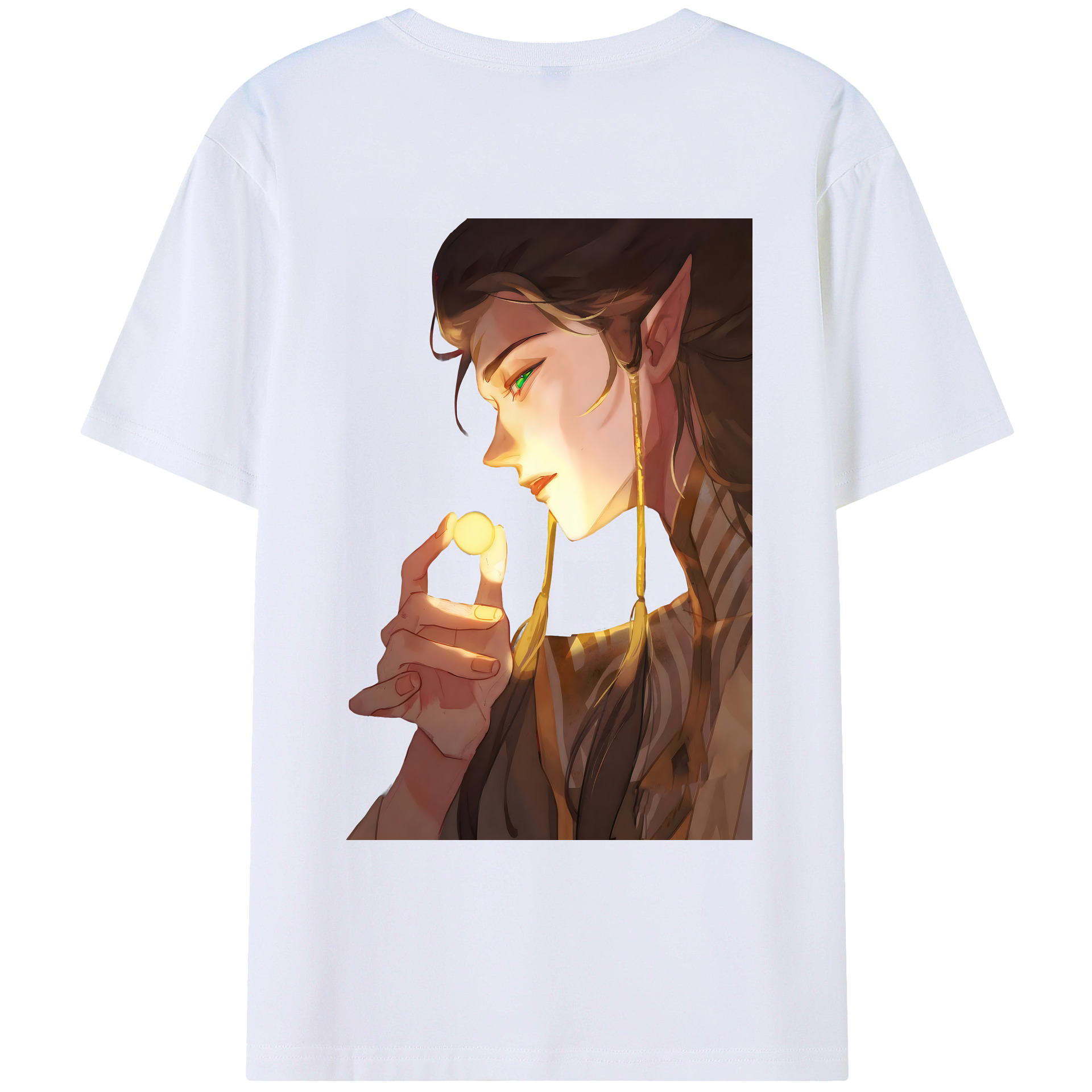 （画像用） Ne Zha 2 ナタ 魔童の大暴れ 綿100％ メンズ半袖Tシャツ（バックプリント） 通気性