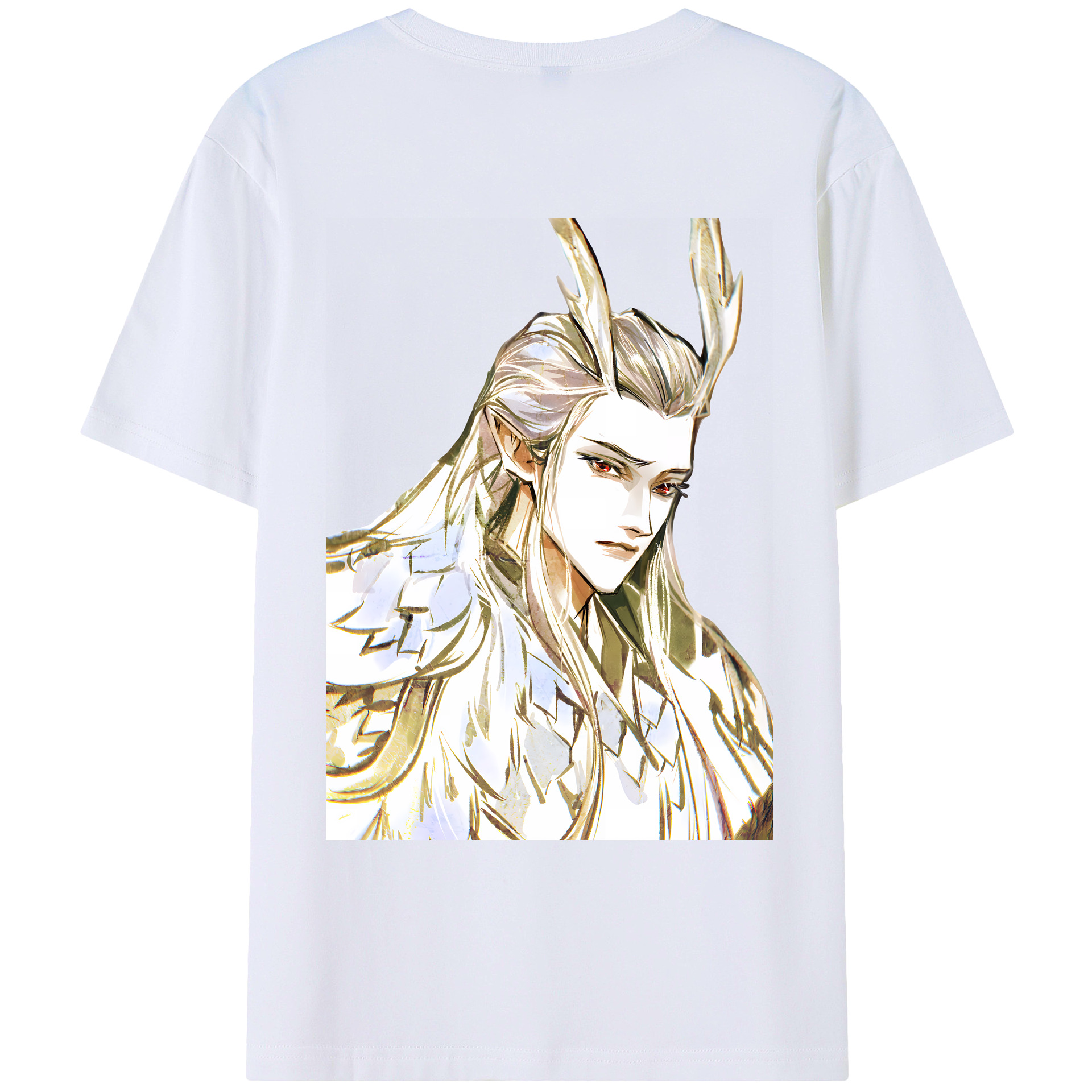（画像用） Ne Zha 2 ナタ 魔童の大暴れ 綿100％ メンズ半袖Tシャツ（バックプリント） 通気性