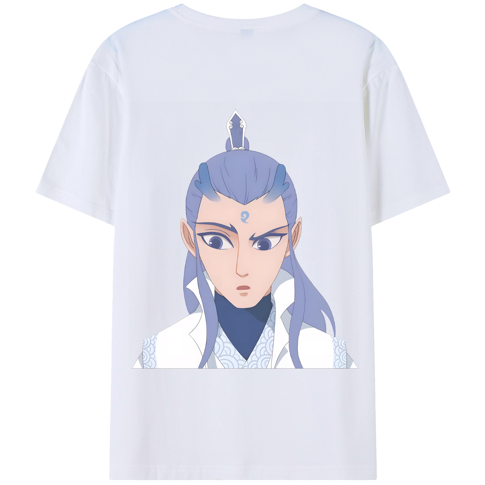 （画像用） Ne Zha 2 ナタ 魔童の大暴れ 綿100％ メンズ半袖Tシャツ（バックプリント） 通気性