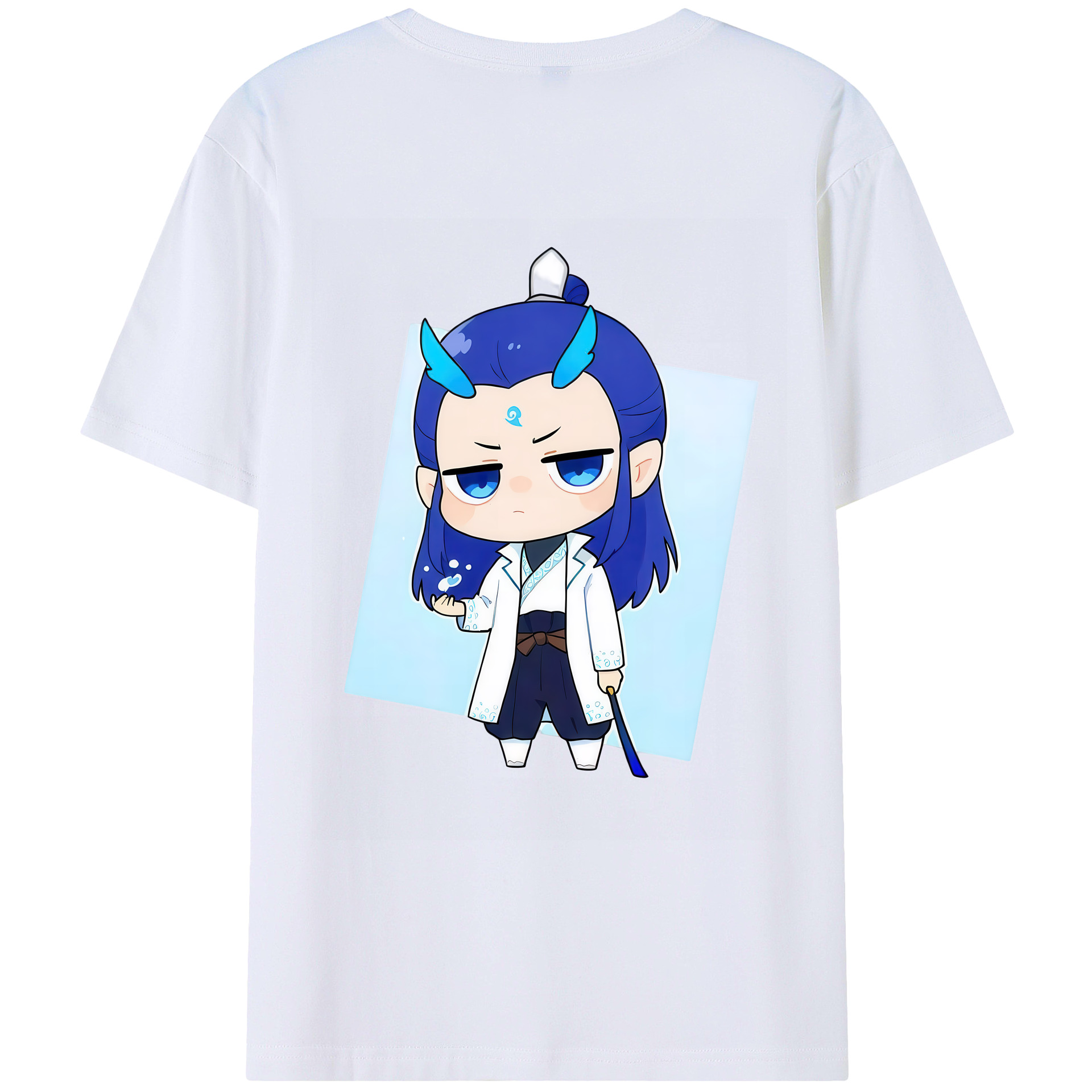 （画像用） Ne Zha 2 ナタ 魔童の大暴れ 綿100％ メンズ半袖Tシャツ（バックプリント） 通気性