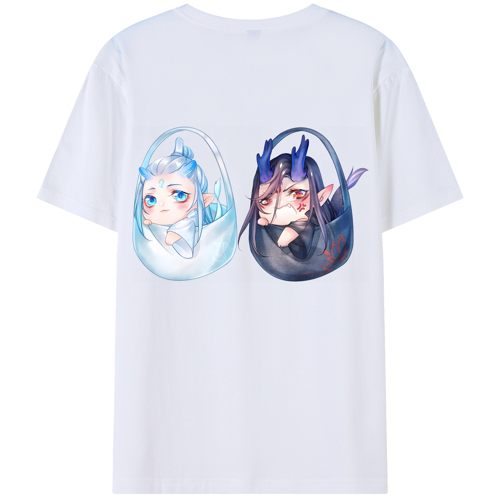 （画像用） Ne Zha 2 ナタ 魔童の大暴れ 綿100％ メンズ半袖Tシャツ（バックプリント） 通気性