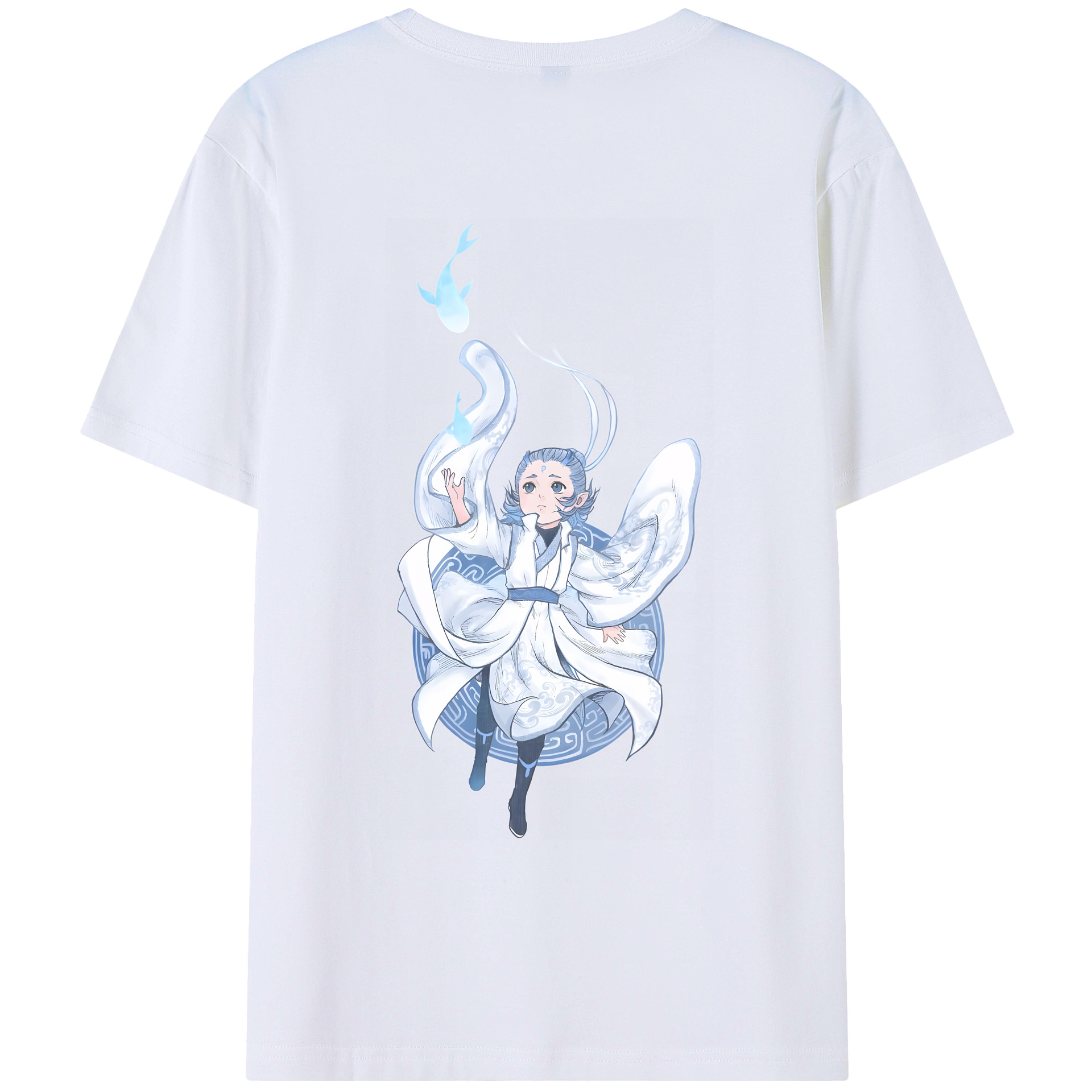 （画像用） Ne Zha 2 ナタ 魔童の大暴れ 綿100％ メンズ半袖Tシャツ（バックプリント） 通気性