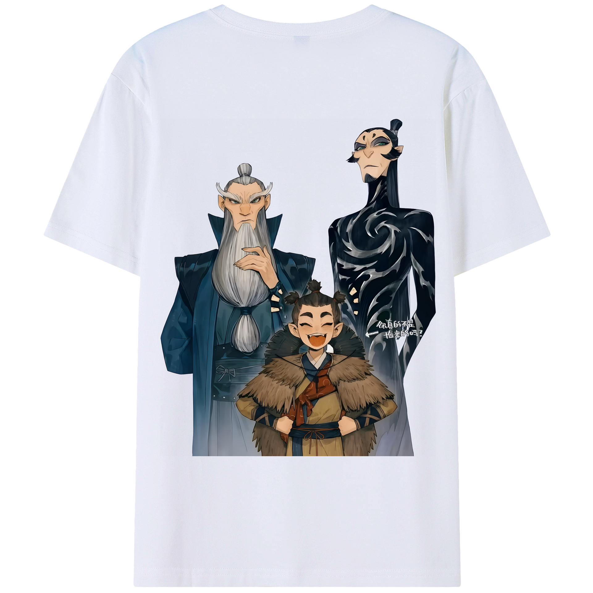 （画像用） Ne Zha 2 ナタ 魔童の大暴れ 綿100％ メンズ半袖Tシャツ（バックプリント） 通気性