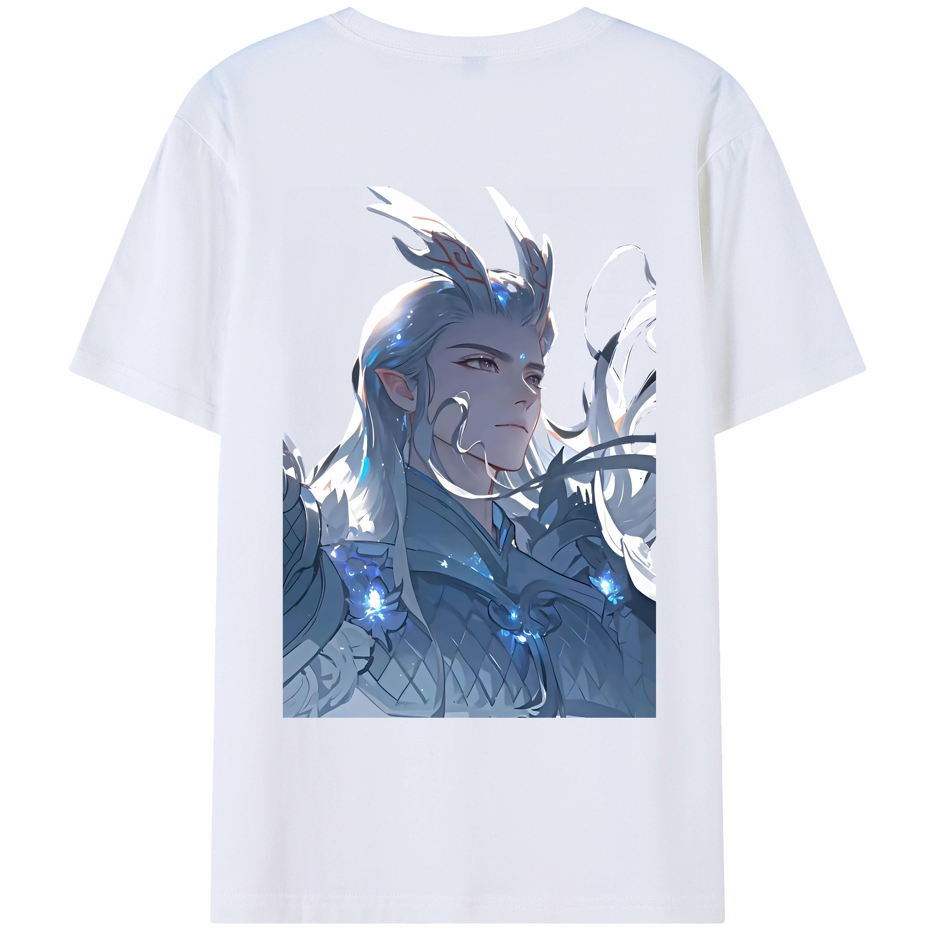 （画像用） Ne Zha 2 ナタ 魔童の大暴れ 綿100％ メンズ半袖Tシャツ（バックプリント） 通気性