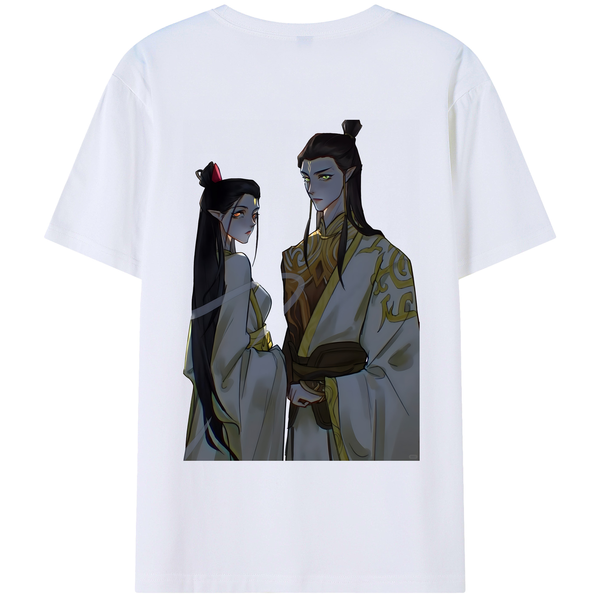 （画像用） Ne Zha 2 ナタ 魔童の大暴れ 綿100％ メンズ半袖Tシャツ（バックプリント） 通気性