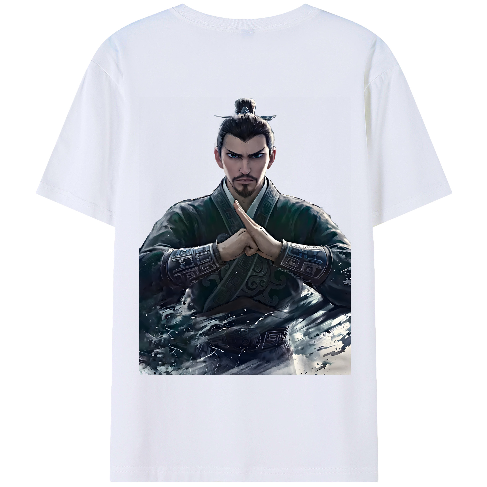 （画像用） Ne Zha 2 ナタ 魔童の大暴れ 綿100％ メンズ半袖Tシャツ（バックプリント） 通気性