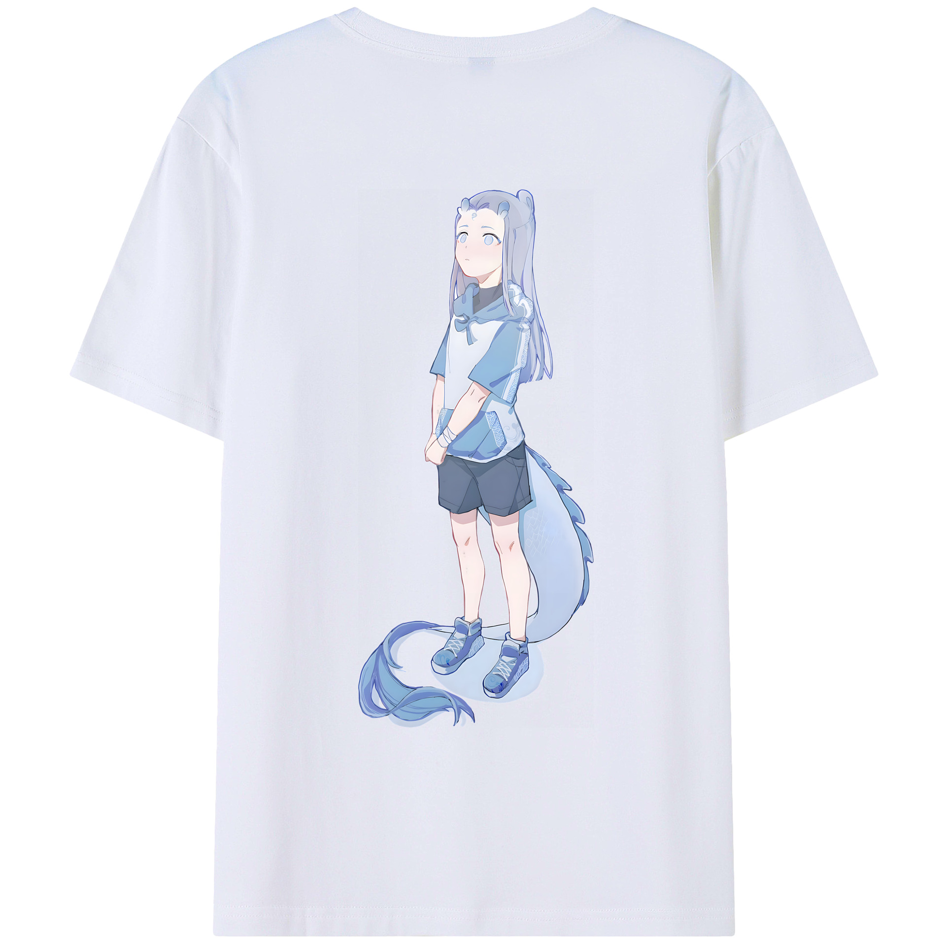 （画像用） Ne Zha 2 ナタ 魔童の大暴れ 綿100％ メンズ半袖Tシャツ（バックプリント） 通気性