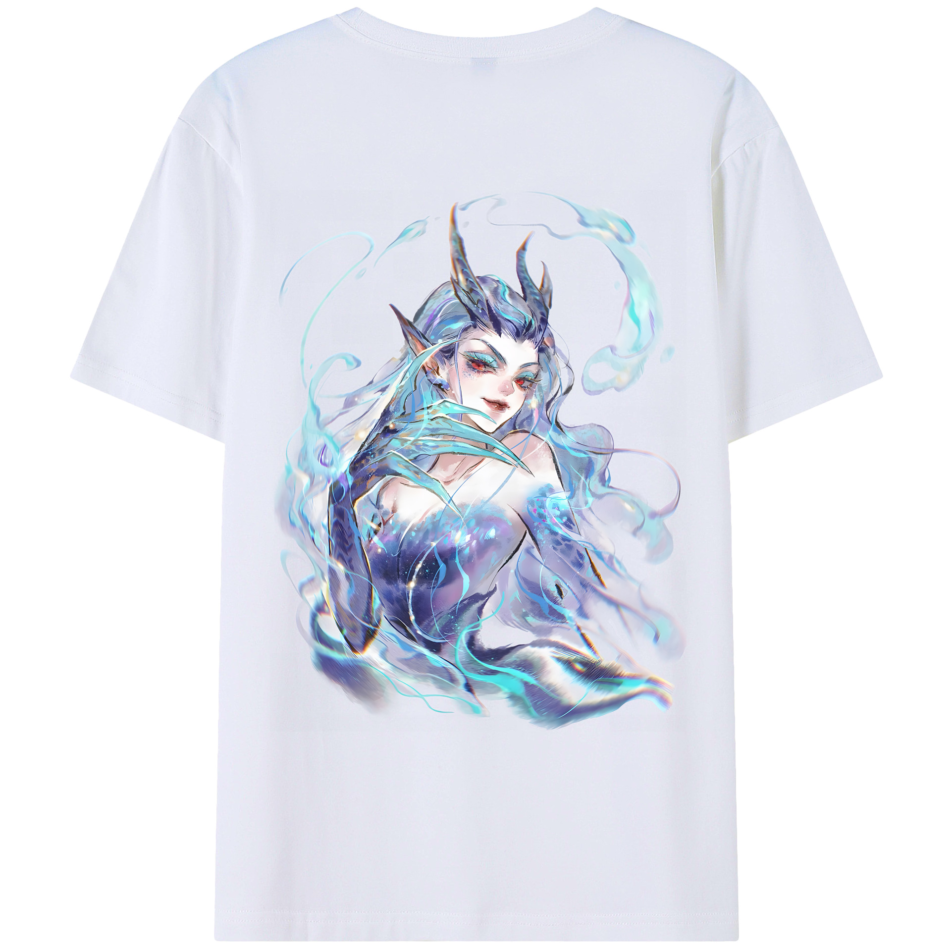 （画像用） Ne Zha 2 ナタ 魔童の大暴れ 綿100％ メンズ半袖Tシャツ（バックプリント） 通気性