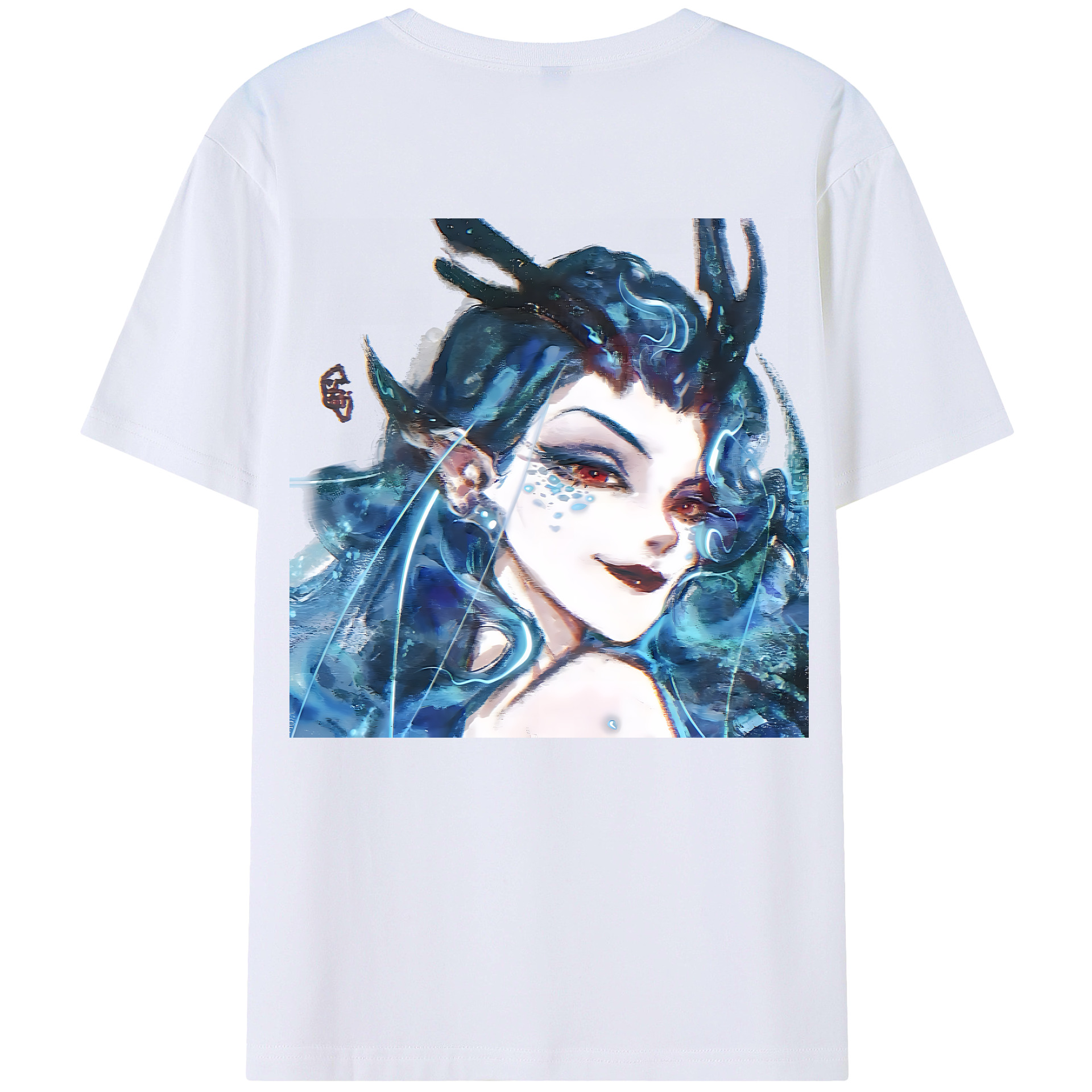 （画像用） Ne Zha 2 ナタ 魔童の大暴れ 綿100％ メンズ半袖Tシャツ（バックプリント） 通気性