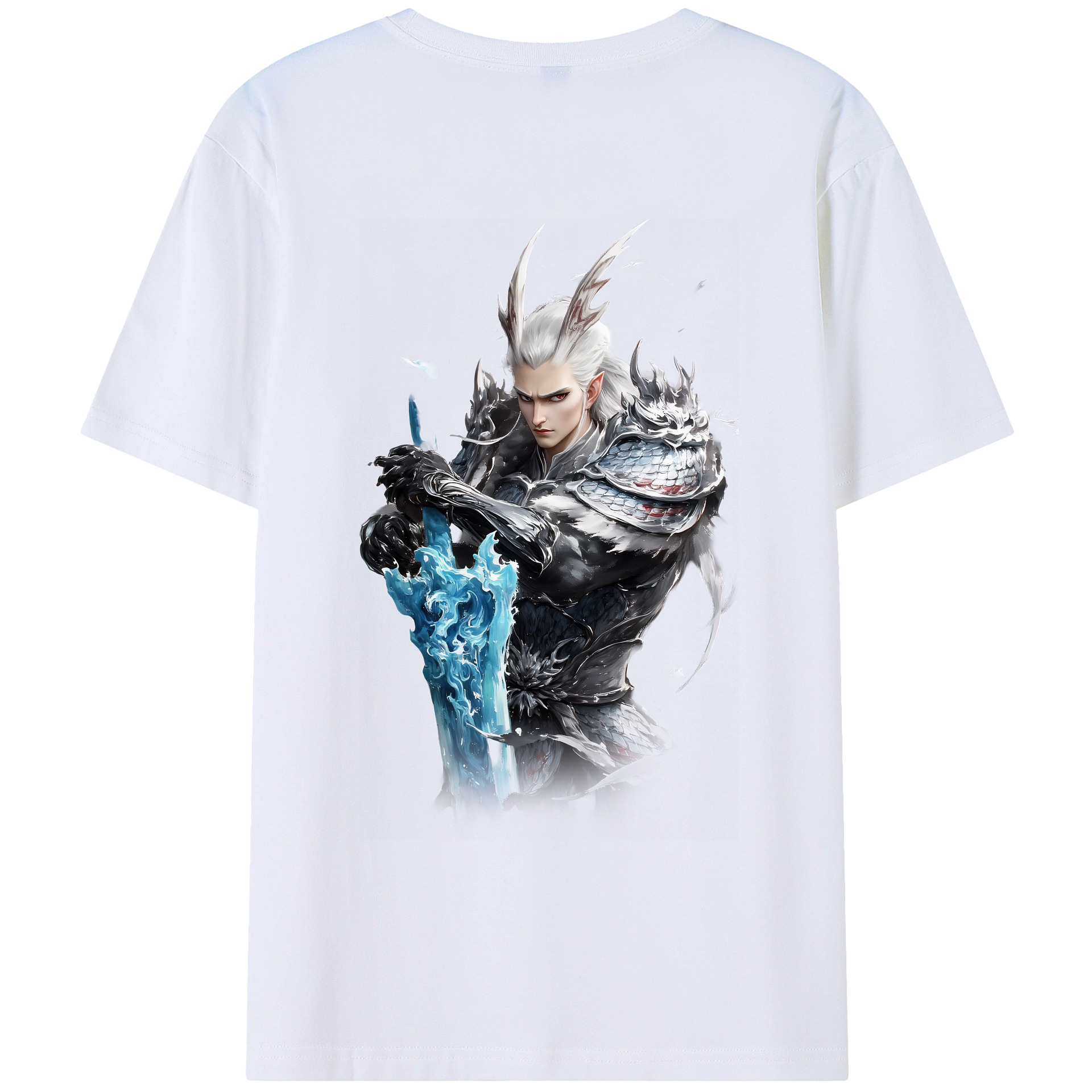 （画像用） Ne Zha 2 ナタ 魔童の大暴れ 綿100％ メンズ半袖Tシャツ（バックプリント） 通気性