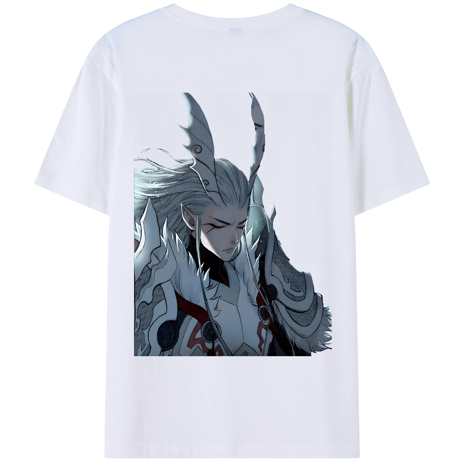 （画像用） Ne Zha 2 ナタ 魔童の大暴れ 綿100％ メンズ半袖Tシャツ（バックプリント） 通気性