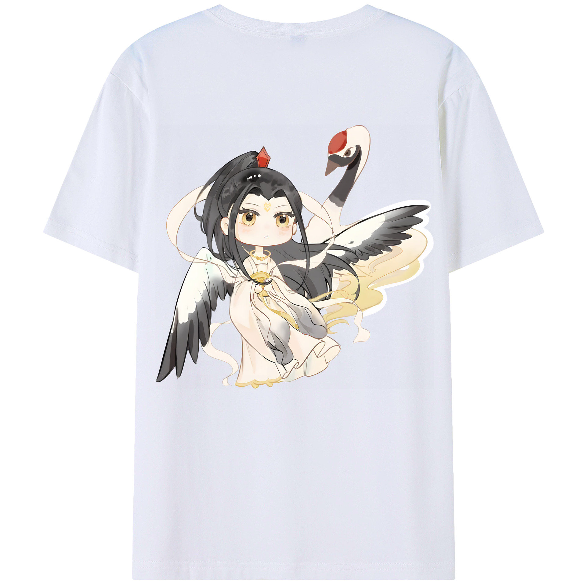 （画像用） Ne Zha 2 ナタ 魔童の大暴れ 綿100％ メンズ半袖Tシャツ（バックプリント） 通気性