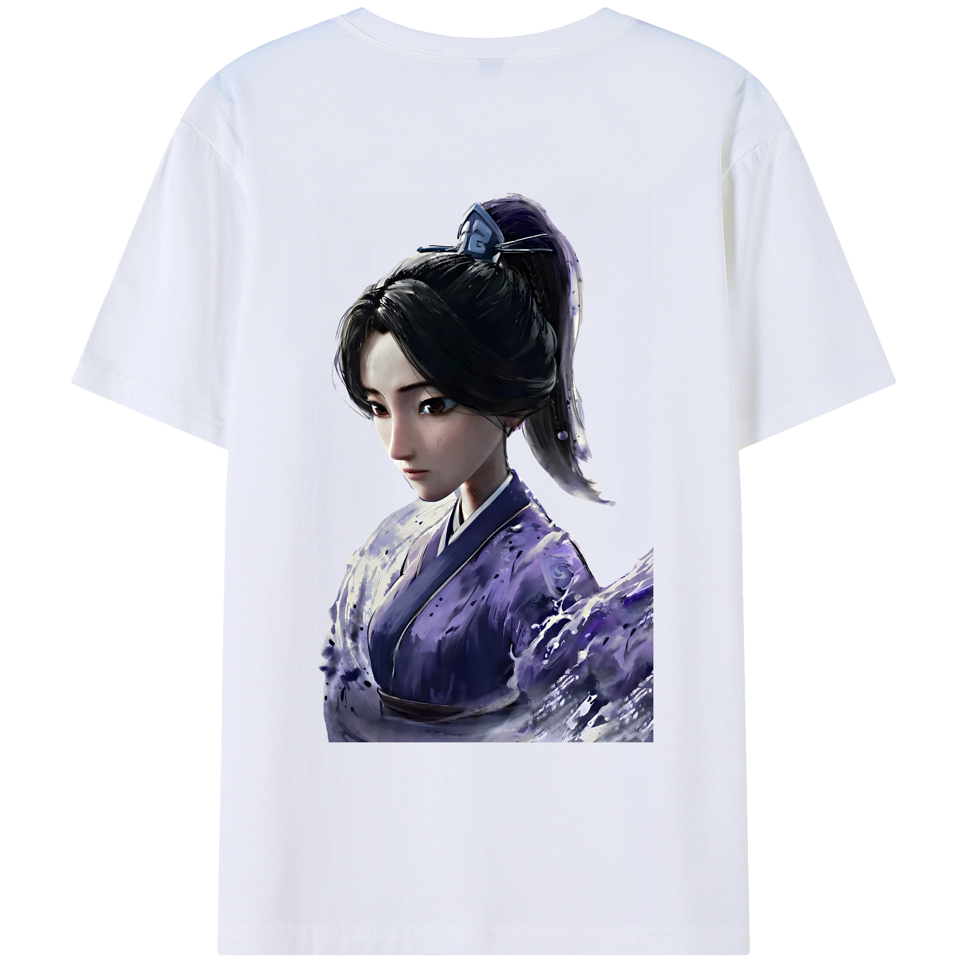 （画像用） Ne Zha 2 ナタ 魔童の大暴れ 綿100％ メンズ半袖Tシャツ（バックプリント） 通気性
