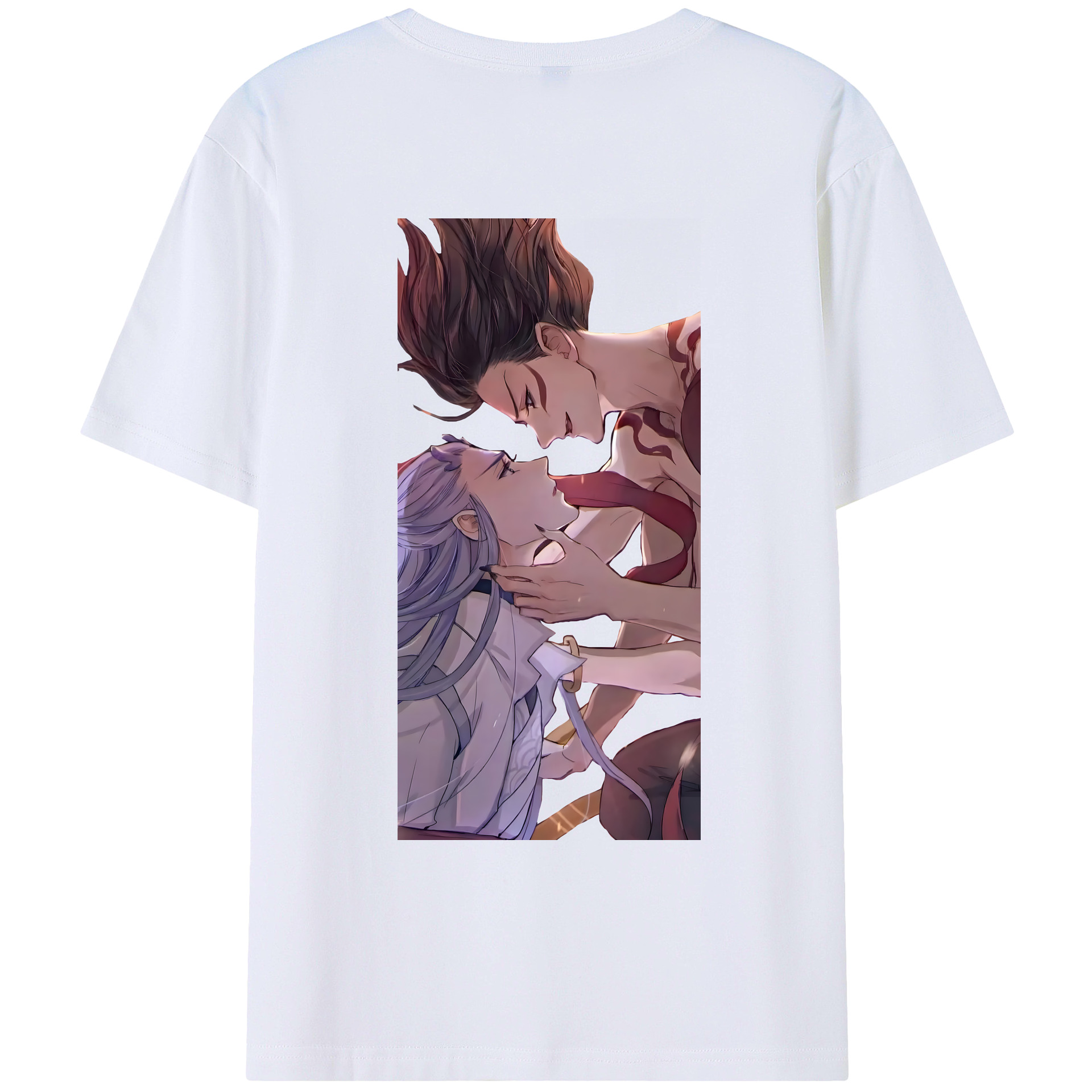 （画像用） Ne Zha 2 ナタ 魔童の大暴れ 綿100％ メンズ半袖Tシャツ（バックプリント） 通気性
