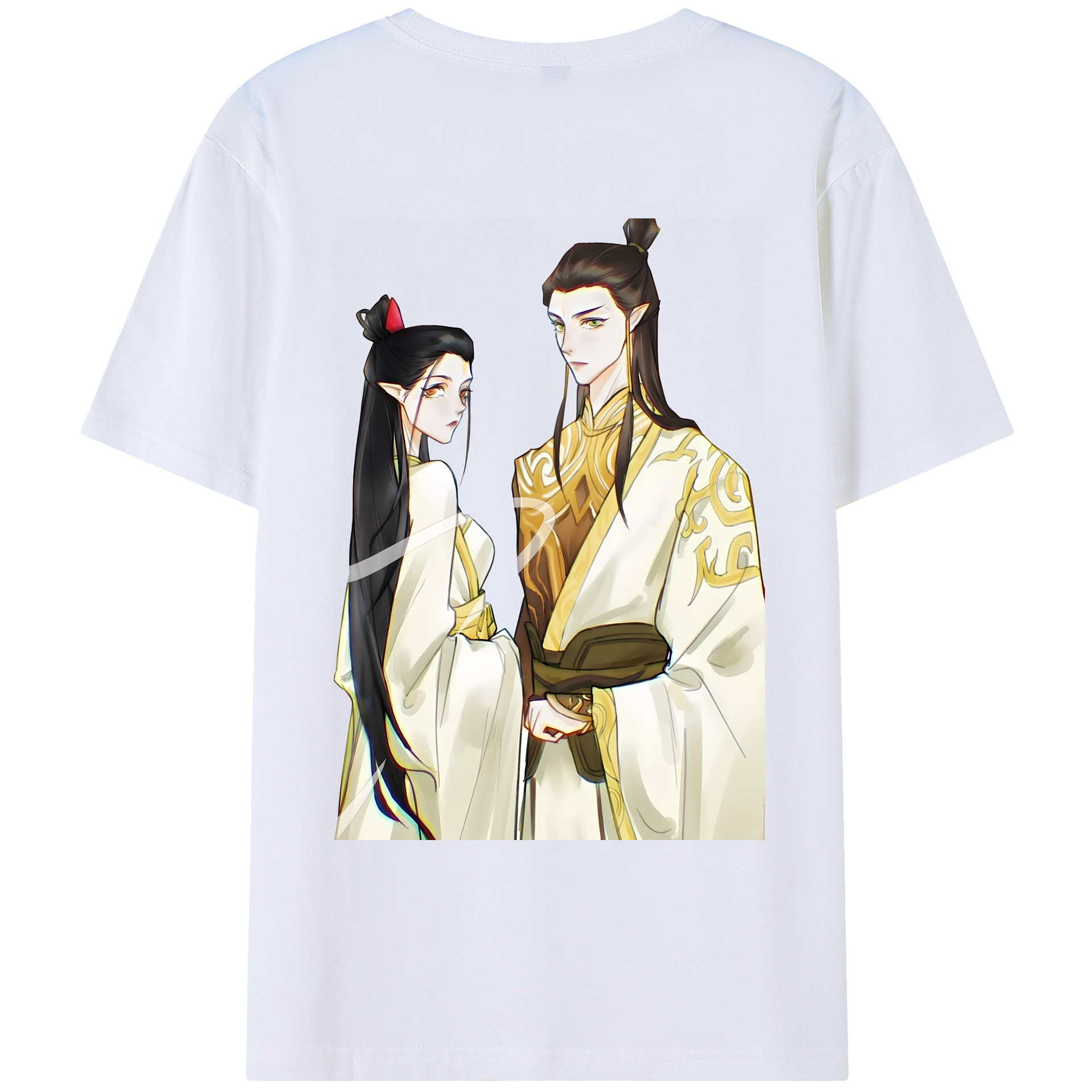 （画像用） Ne Zha 2 ナタ 魔童の大暴れ 綿100％ メンズ半袖Tシャツ（バックプリント） 通気性