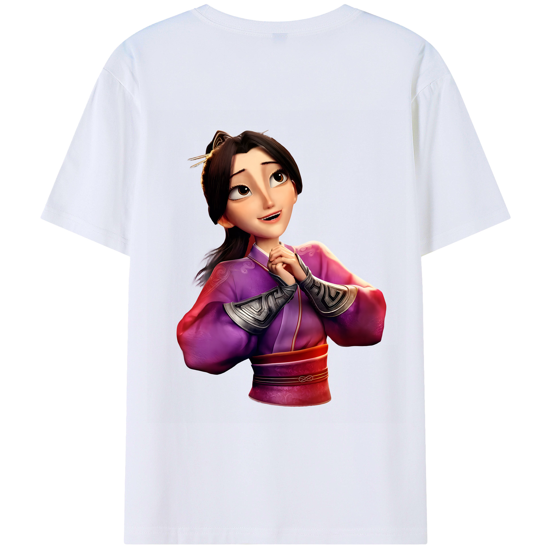 （画像用） Ne Zha 2 ナタ 魔童の大暴れ 綿100％ メンズ半袖Tシャツ（バックプリント） 通気性