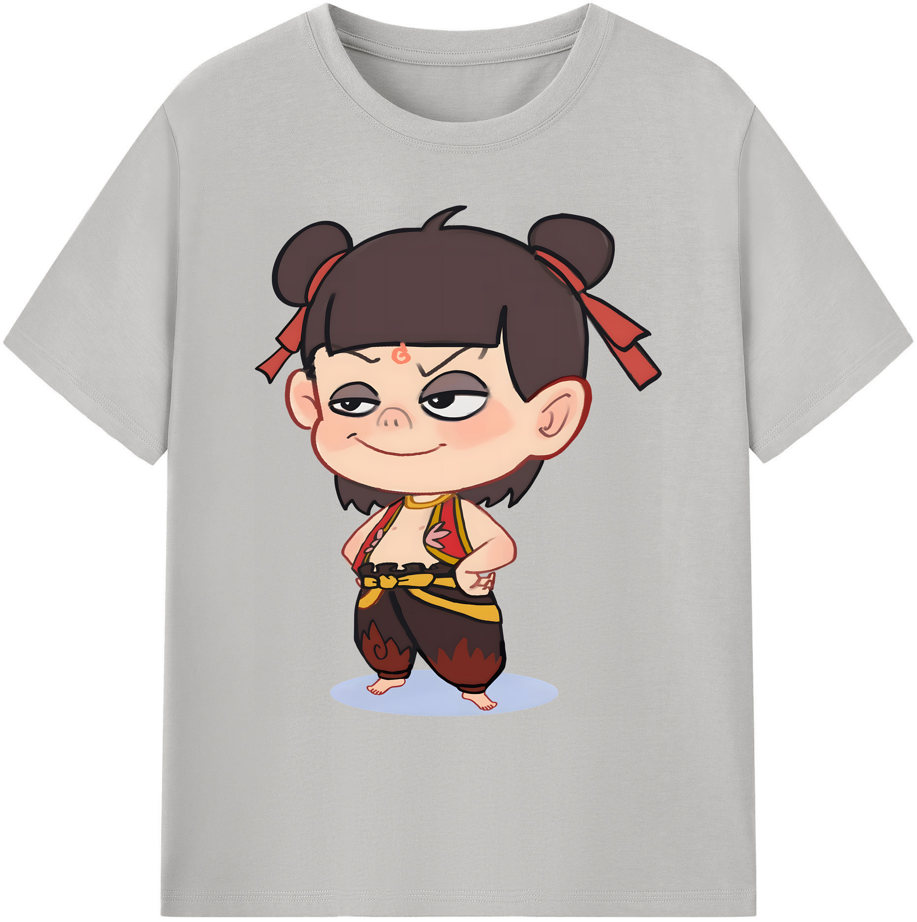 （画像用） Ne Zha 2 ナタ 魔童の大暴れ 綿100％ メンズ半袖Tシャツ｜肌触りやわらか＆通気性