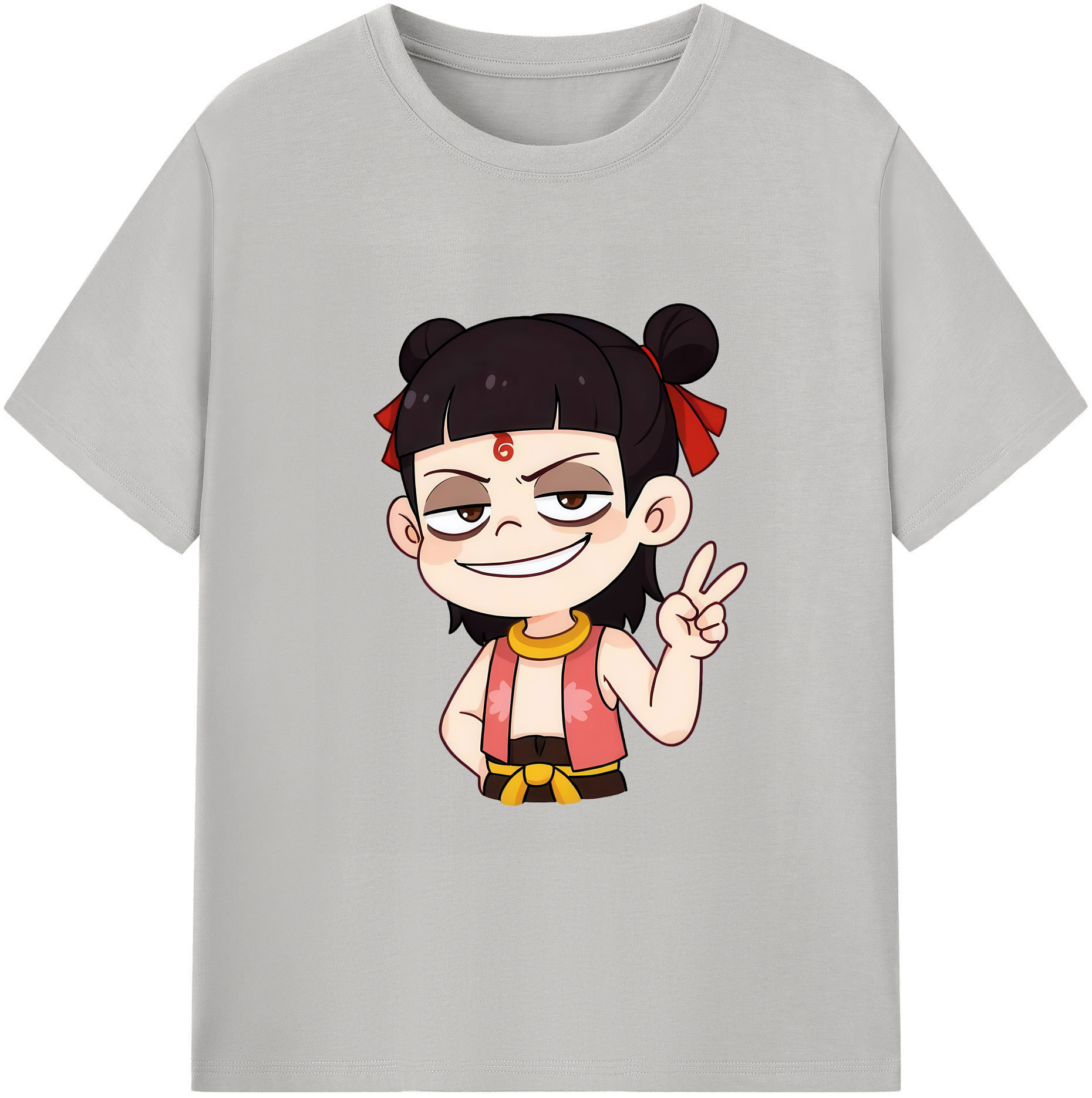 （画像用） Ne Zha 2 ナタ 魔童の大暴れ 綿100％ メンズ半袖Tシャツ｜肌触りやわらか＆通気性