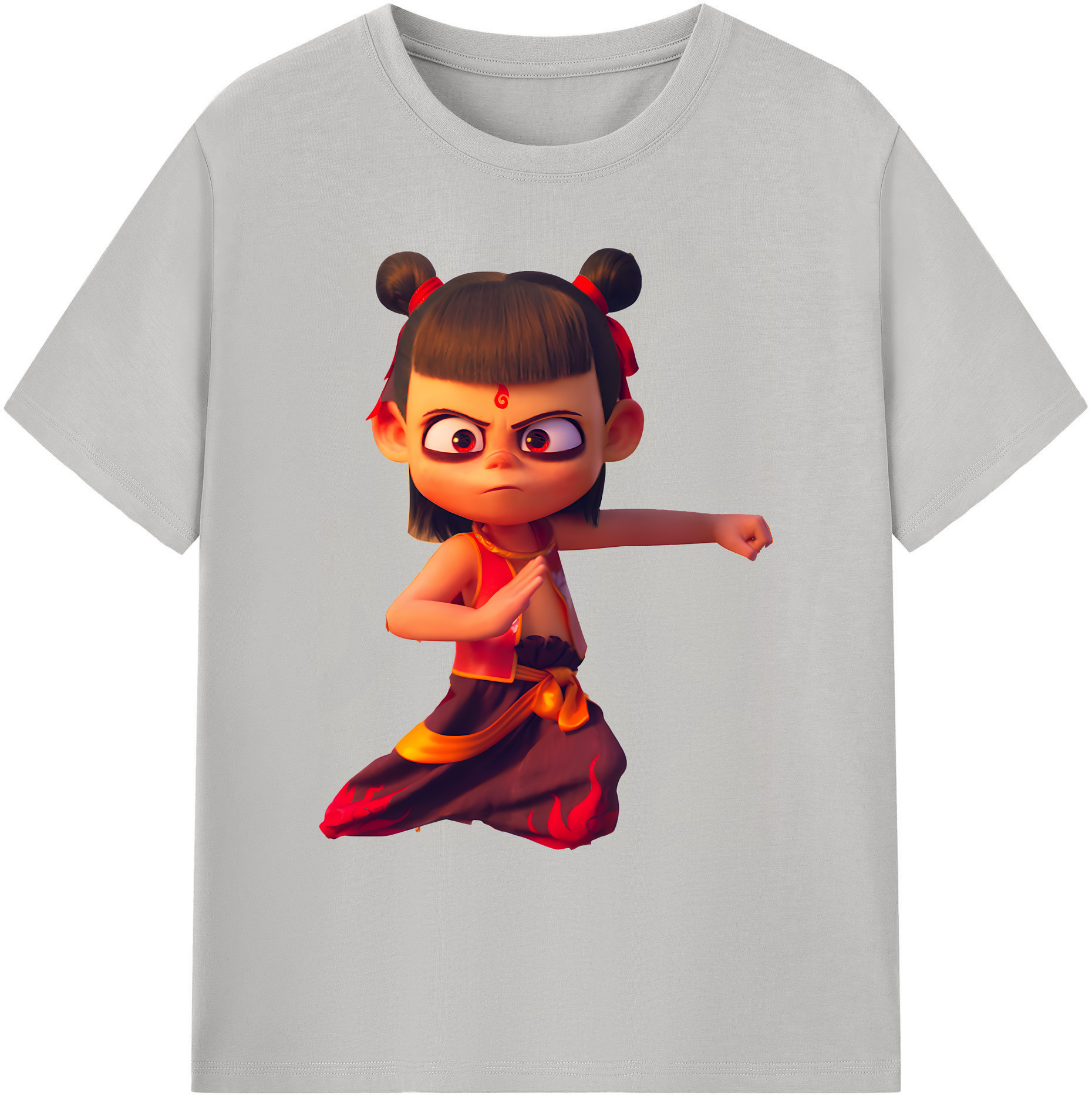 （画像用） Ne Zha 2 ナタ 魔童の大暴れ 綿100％ メンズ半袖Tシャツ｜肌触りやわらか＆通気性