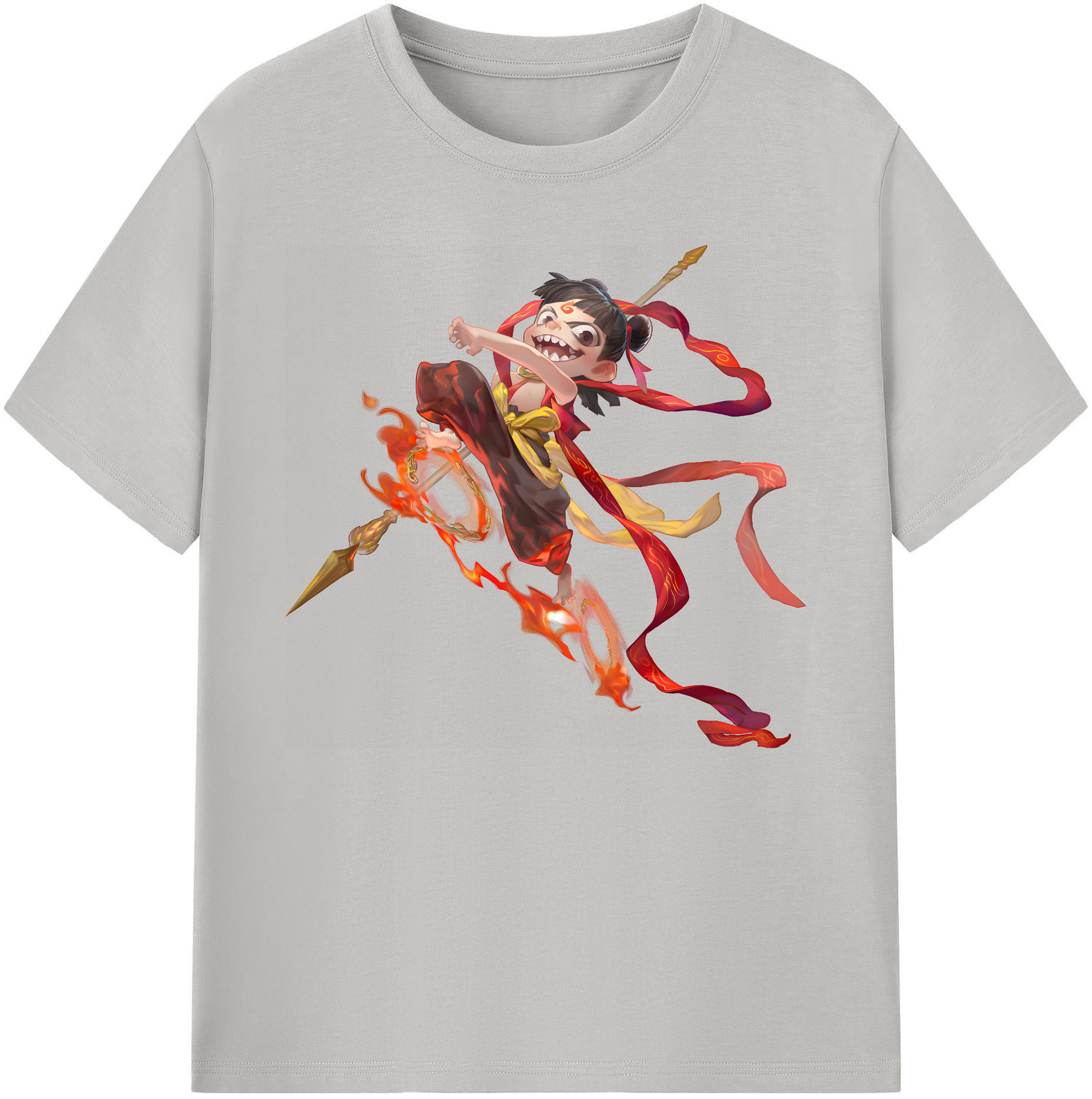 （画像用） Ne Zha 2 ナタ 魔童の大暴れ 綿100％ メンズ半袖Tシャツ｜肌触りやわらか＆通気性