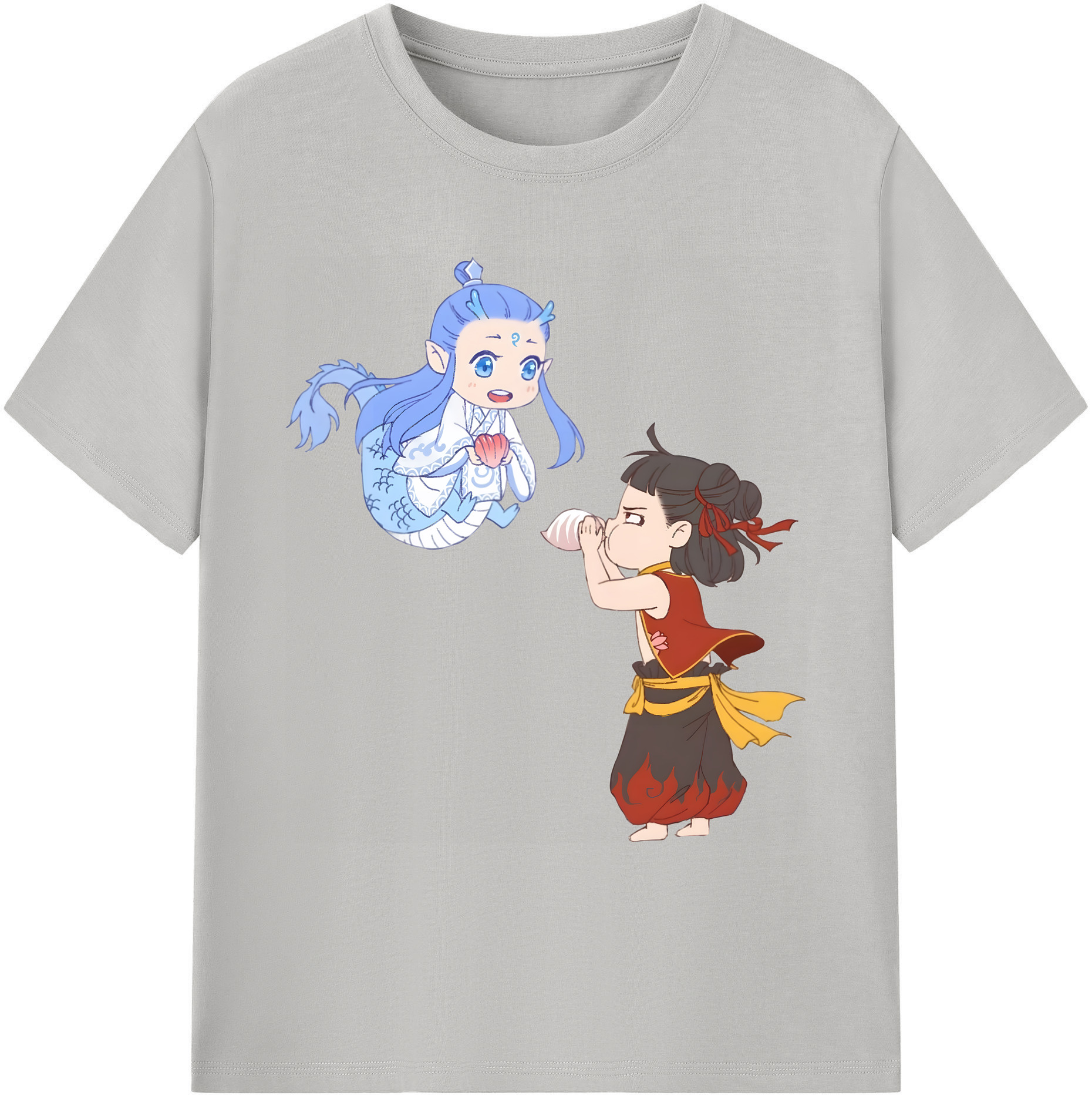 （画像用） Ne Zha 2 ナタ 魔童の大暴れ 綿100％ メンズ半袖Tシャツ｜肌触りやわらか＆通気性