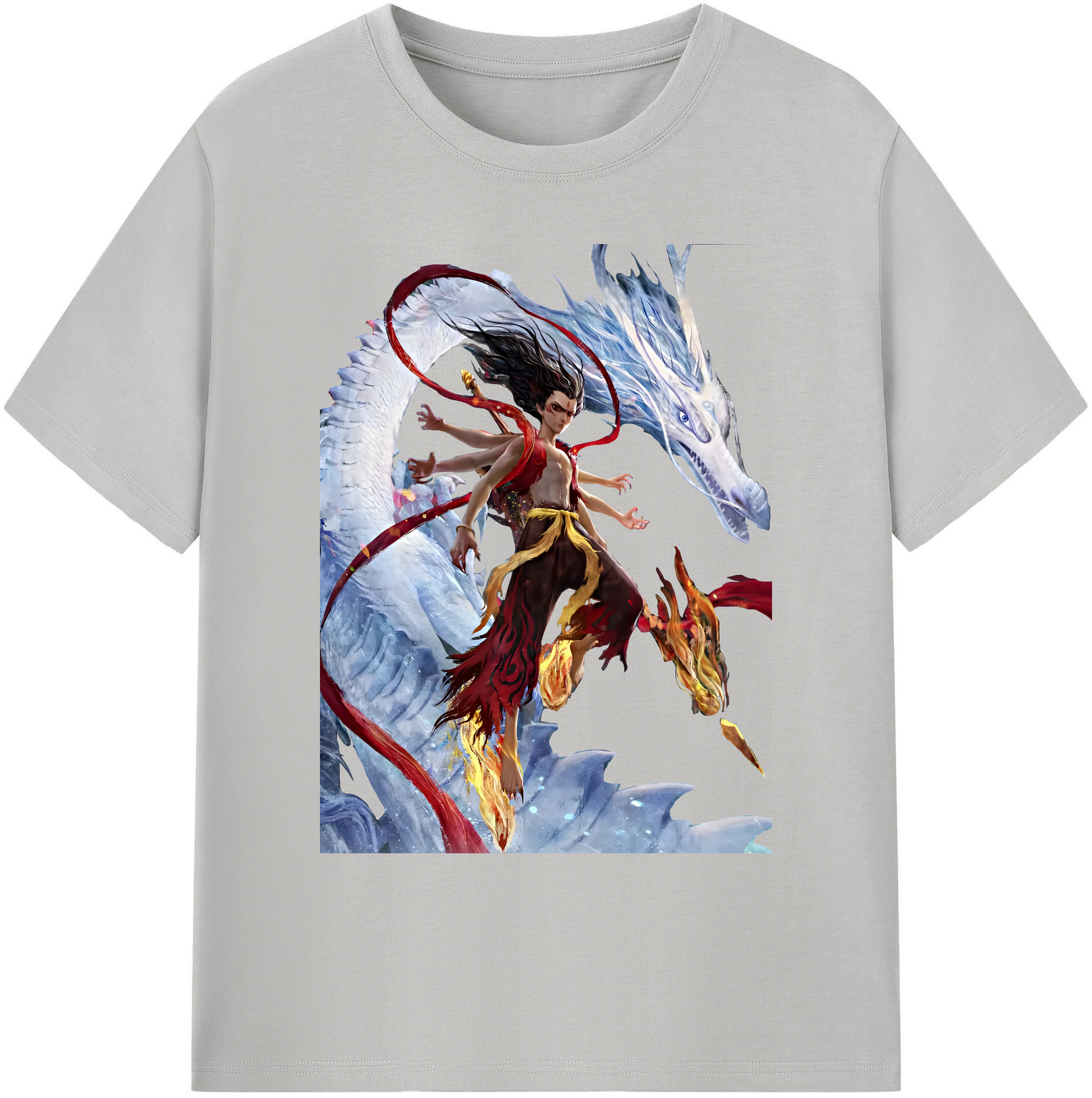 （画像用） Ne Zha 2 ナタ 魔童の大暴れ 綿100％ メンズ半袖Tシャツ｜肌触りやわらか＆通気性