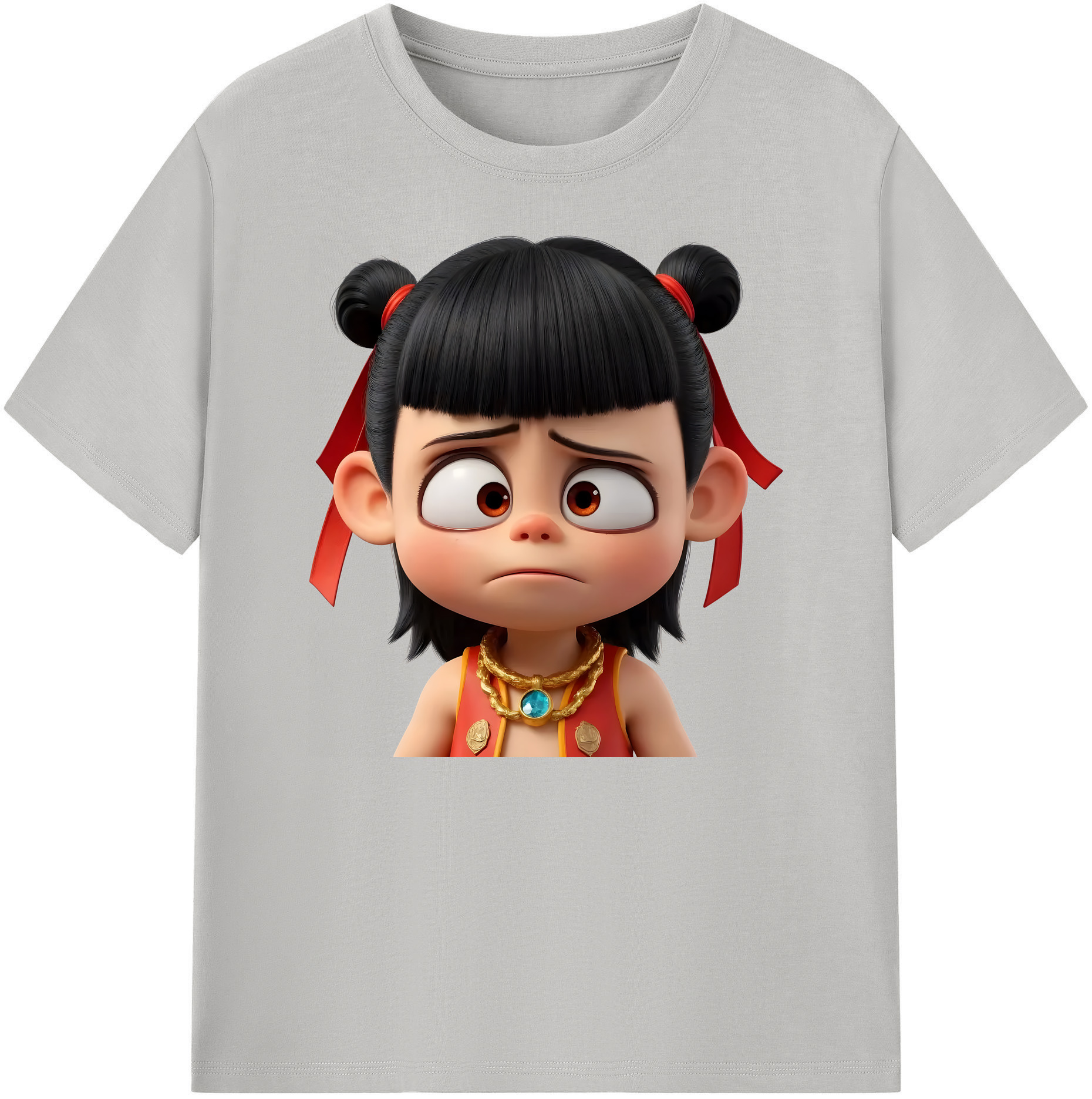 （画像用） Ne Zha 2 ナタ 魔童の大暴れ 綿100％ メンズ半袖Tシャツ｜肌触りやわらか＆通気性
