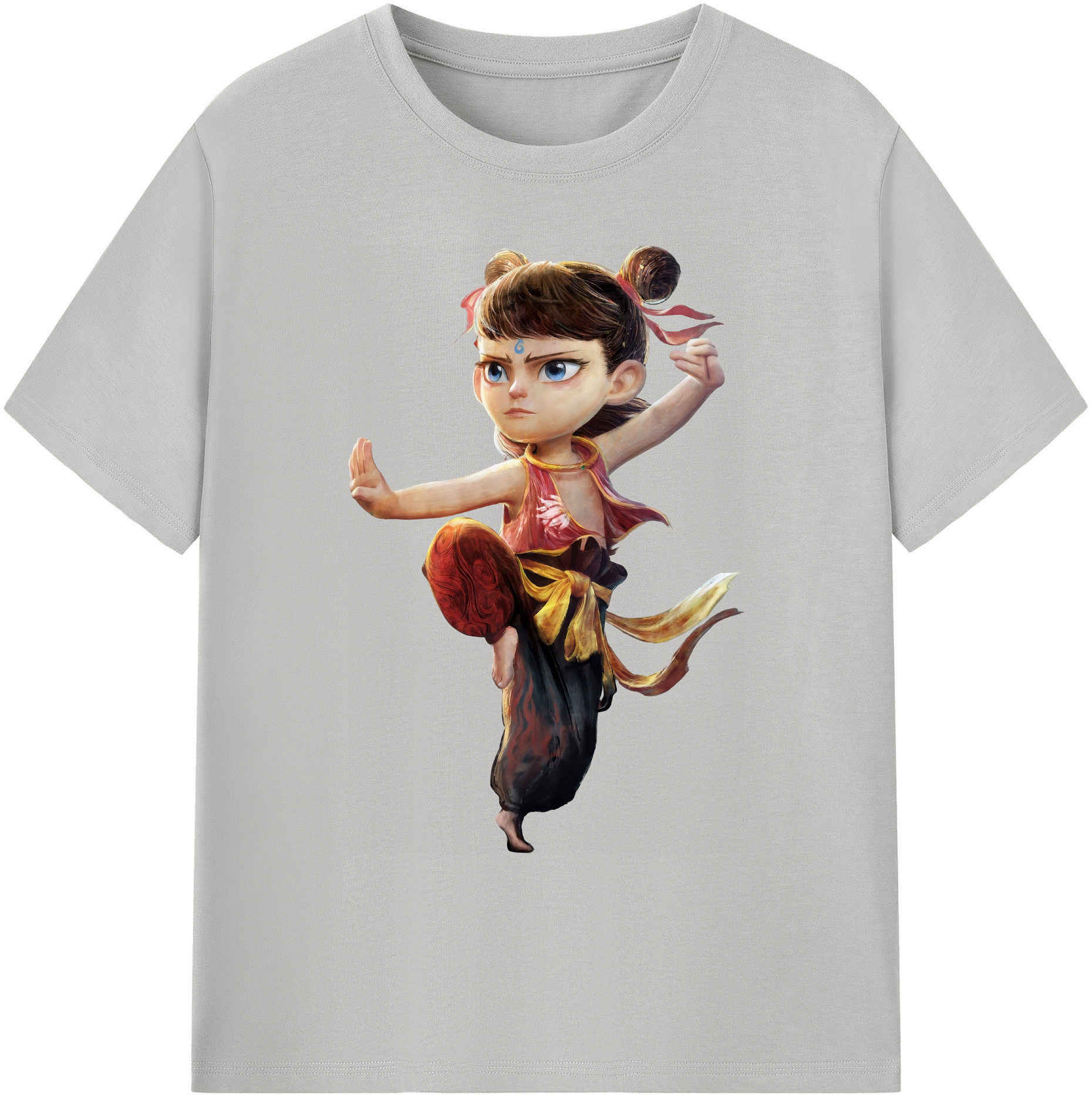 （画像用） Ne Zha 2 ナタ 魔童の大暴れ 綿100％ メンズ半袖Tシャツ｜肌触りやわらか＆通気性