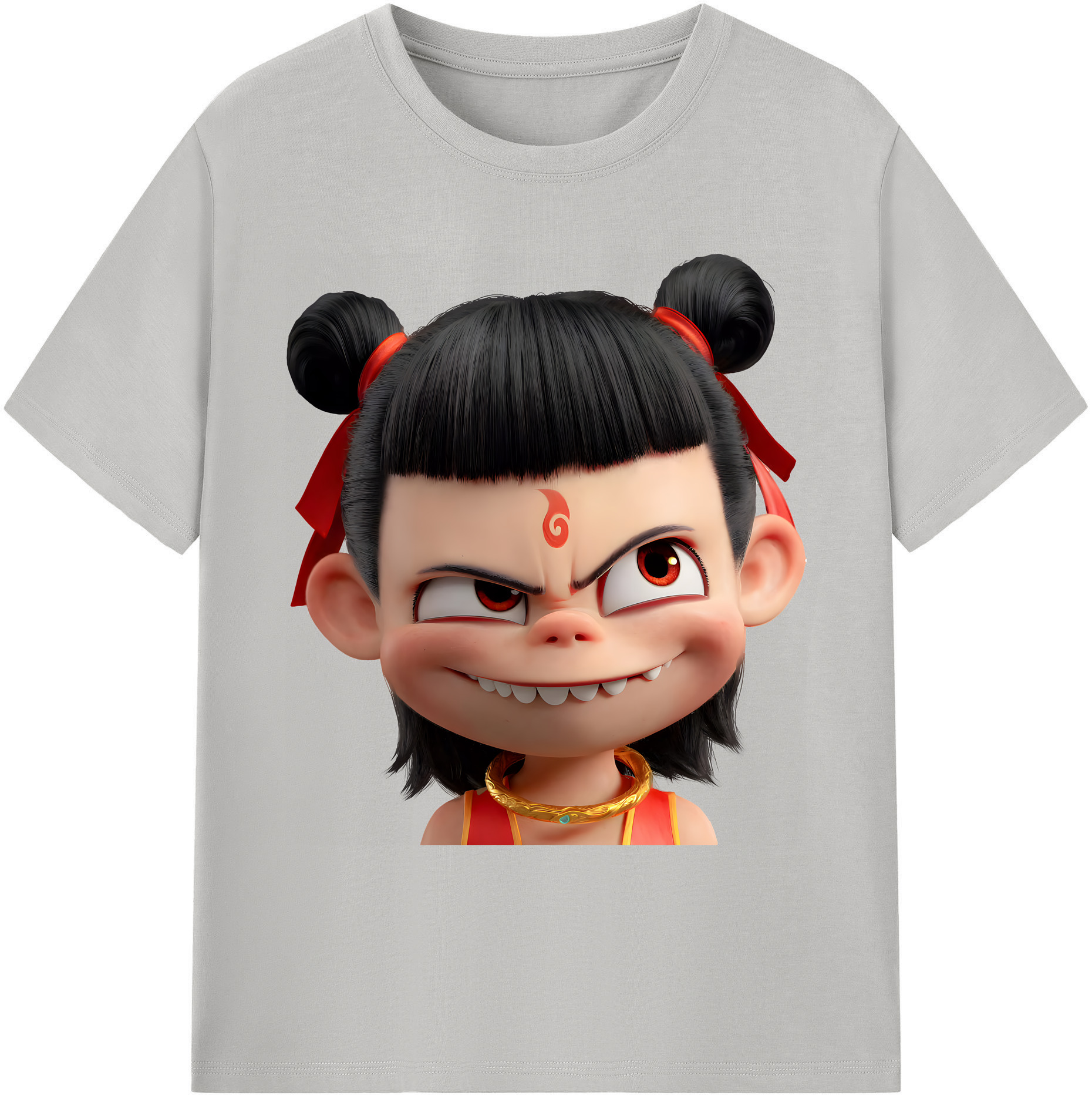 （画像用） Ne Zha 2 ナタ 魔童の大暴れ 綿100％ メンズ半袖Tシャツ｜肌触りやわらか＆通気性