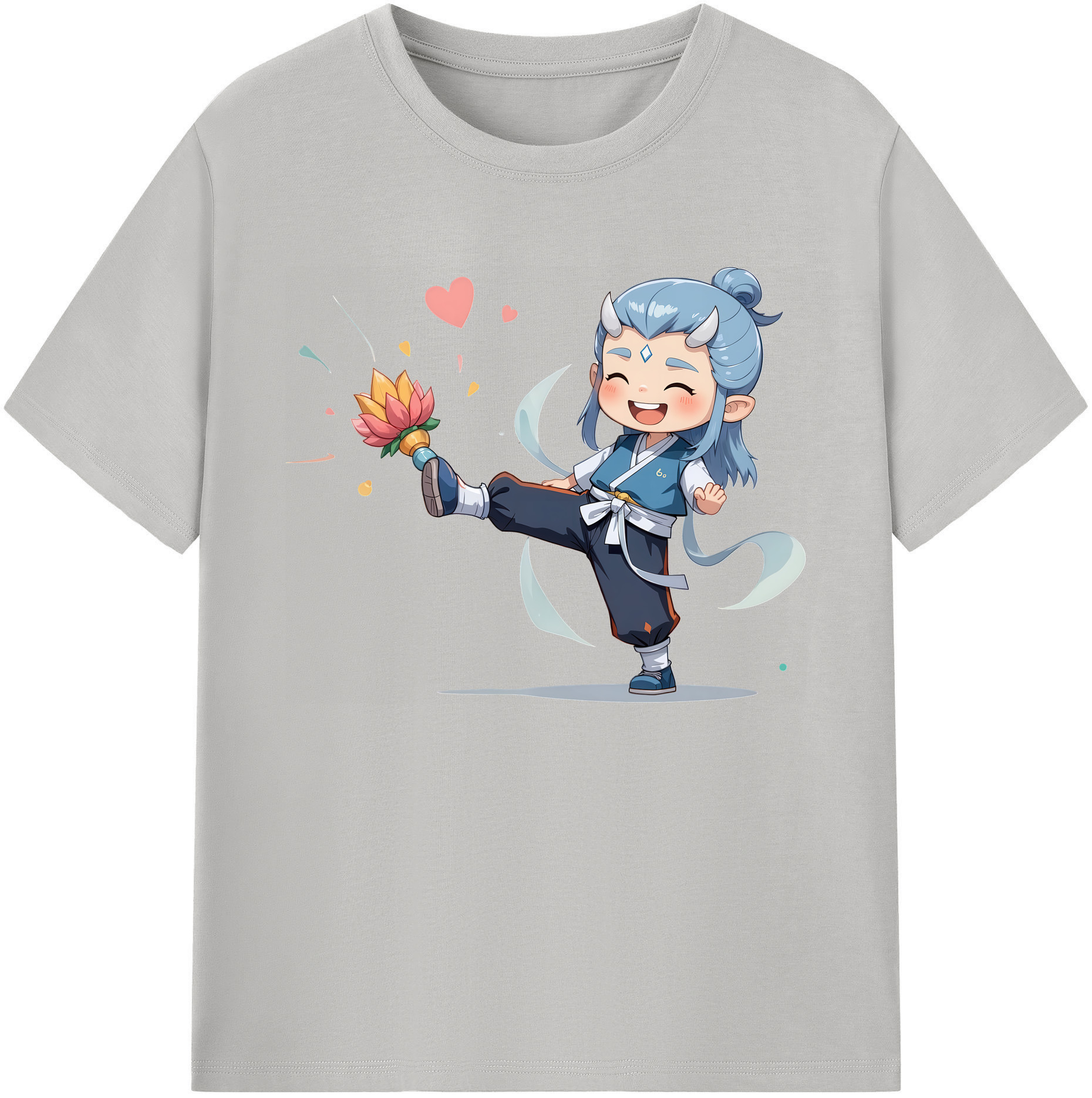 （画像用） Ne Zha 2 ナタ 魔童の大暴れ 綿100％ メンズ半袖Tシャツ｜肌触りやわらか＆通気性