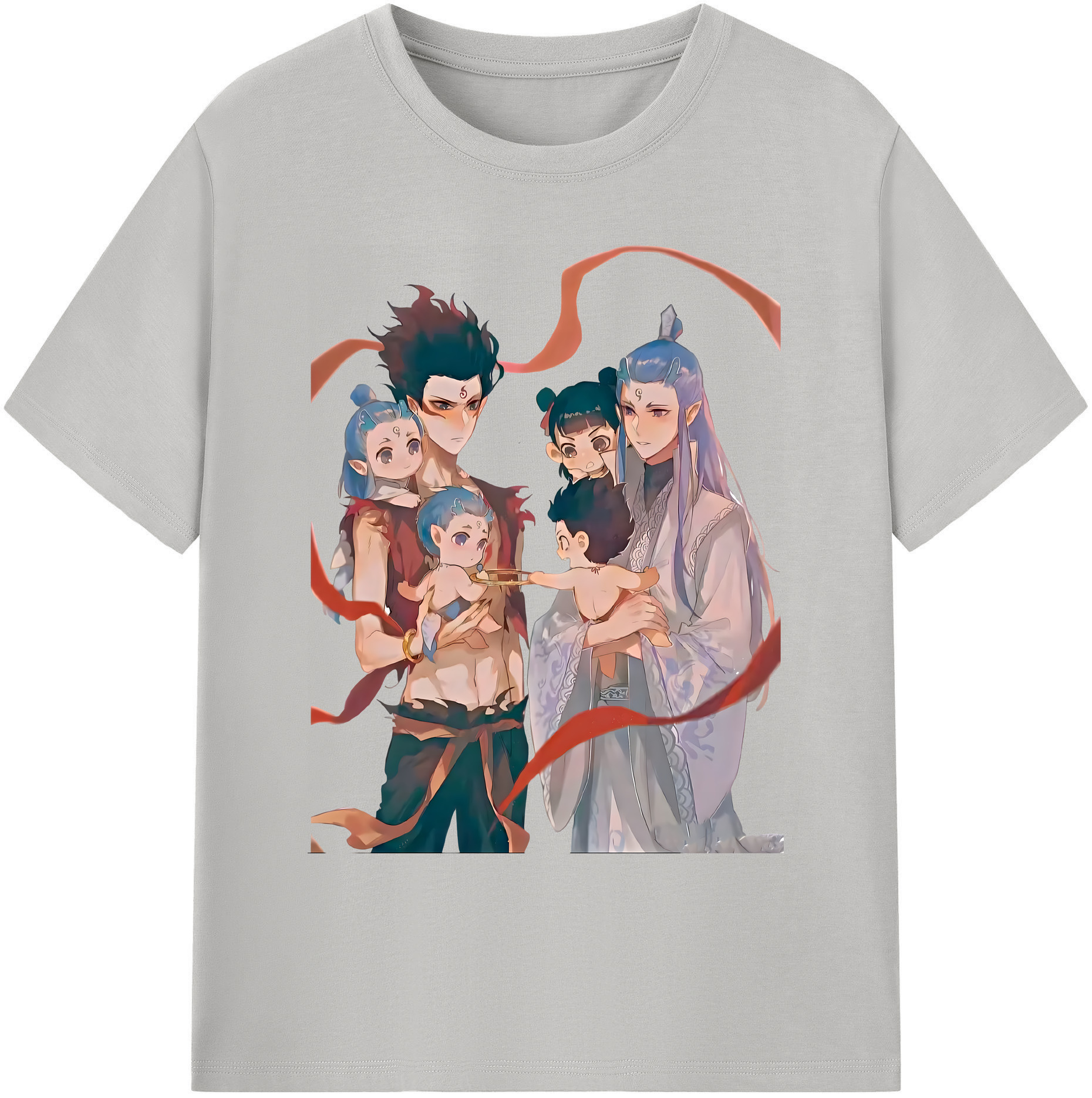 （画像用） Ne Zha 2 ナタ 魔童の大暴れ 綿100％ メンズ半袖Tシャツ｜肌触りやわらか＆通気性