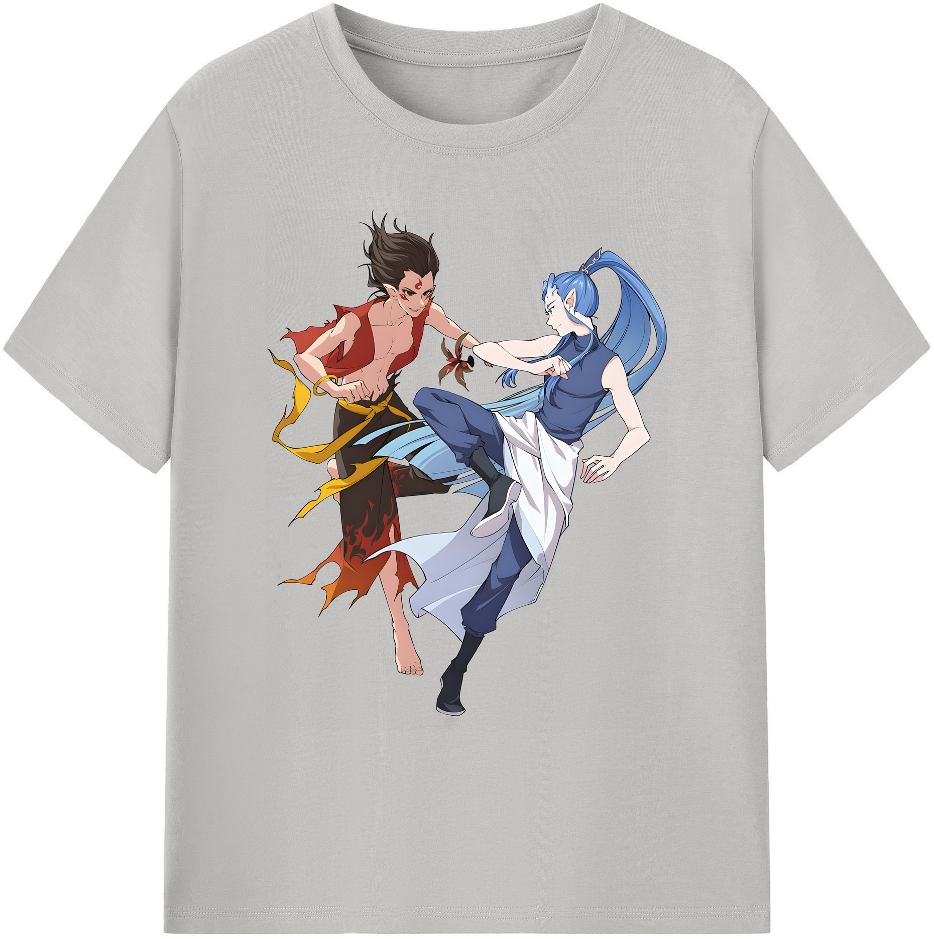（画像用） Ne Zha 2 ナタ 魔童の大暴れ 綿100％ メンズ半袖Tシャツ｜肌触りやわらか＆通気性