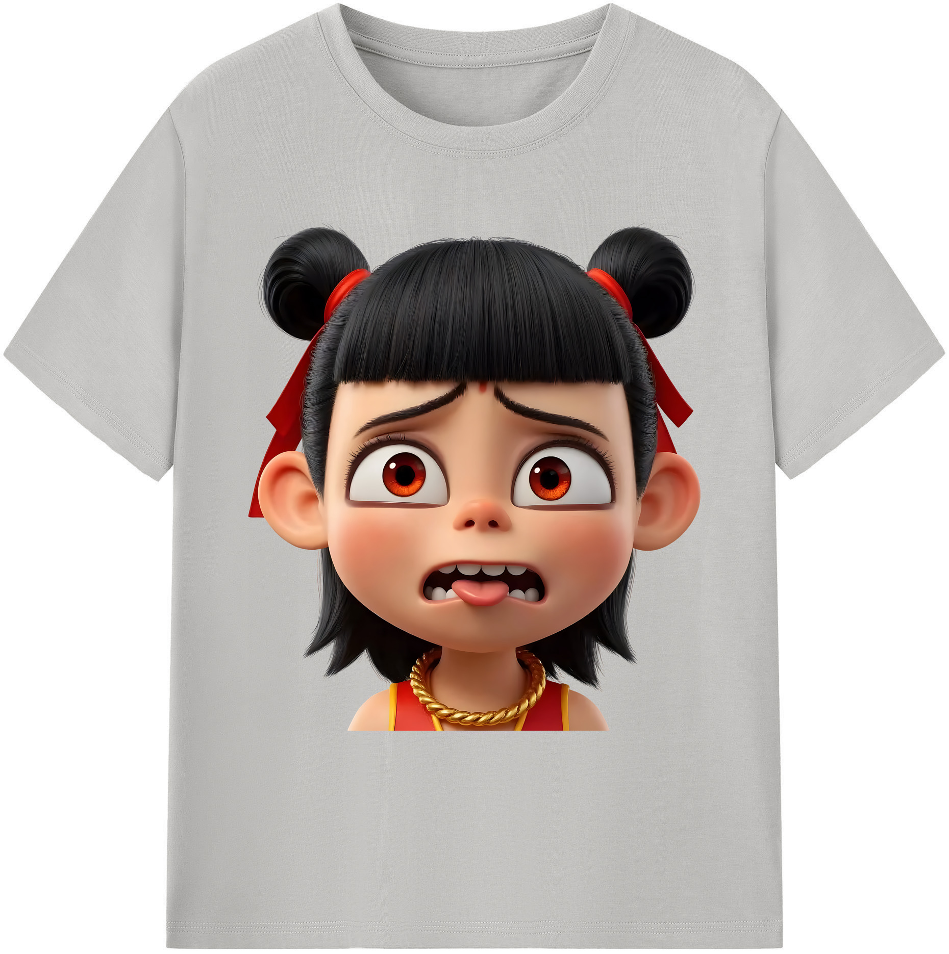 （画像用） Ne Zha 2 ナタ 魔童の大暴れ 綿100％ メンズ半袖Tシャツ｜肌触りやわらか＆通気性