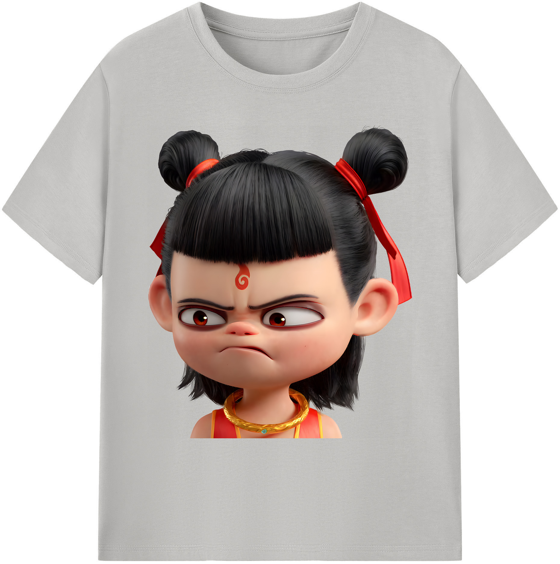 （画像用） Ne Zha 2 ナタ 魔童の大暴れ 綿100％ メンズ半袖Tシャツ｜肌触りやわらか＆通気性