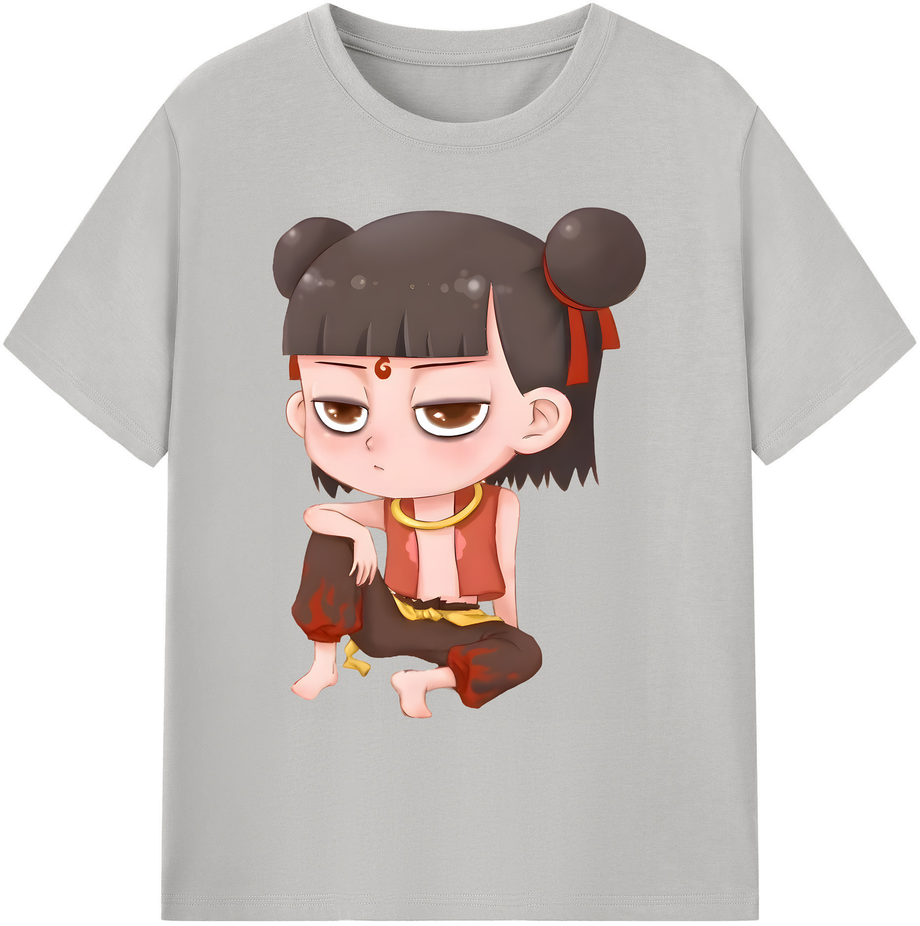 （画像用） Ne Zha 2 ナタ 魔童の大暴れ 綿100％ メンズ半袖Tシャツ｜肌触りやわらか＆通気性