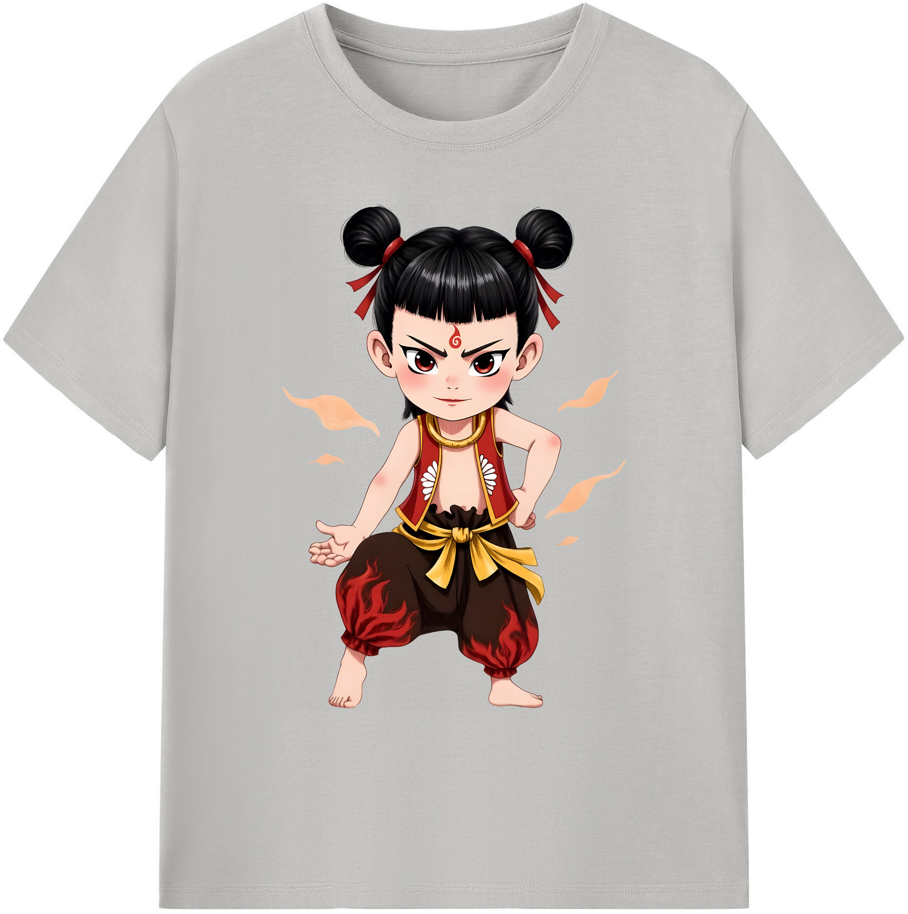 （画像用） Ne Zha 2 ナタ 魔童の大暴れ 綿100％ メンズ半袖Tシャツ｜肌触りやわらか＆通気性