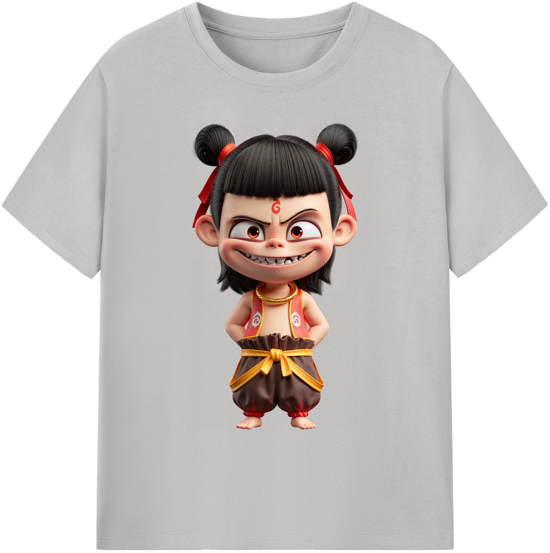 （画像用） Ne Zha 2 ナタ 魔童の大暴れ 綿100％ メンズ半袖Tシャツ｜肌触りやわらか＆通気性