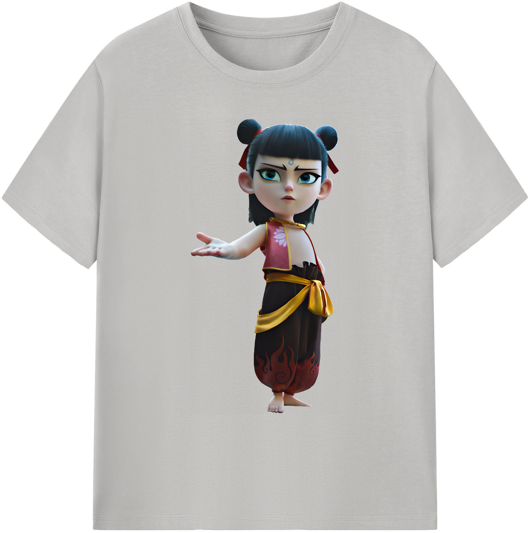（画像用） Ne Zha 2 ナタ 魔童の大暴れ 綿100％ メンズ半袖Tシャツ｜肌触りやわらか＆通気性