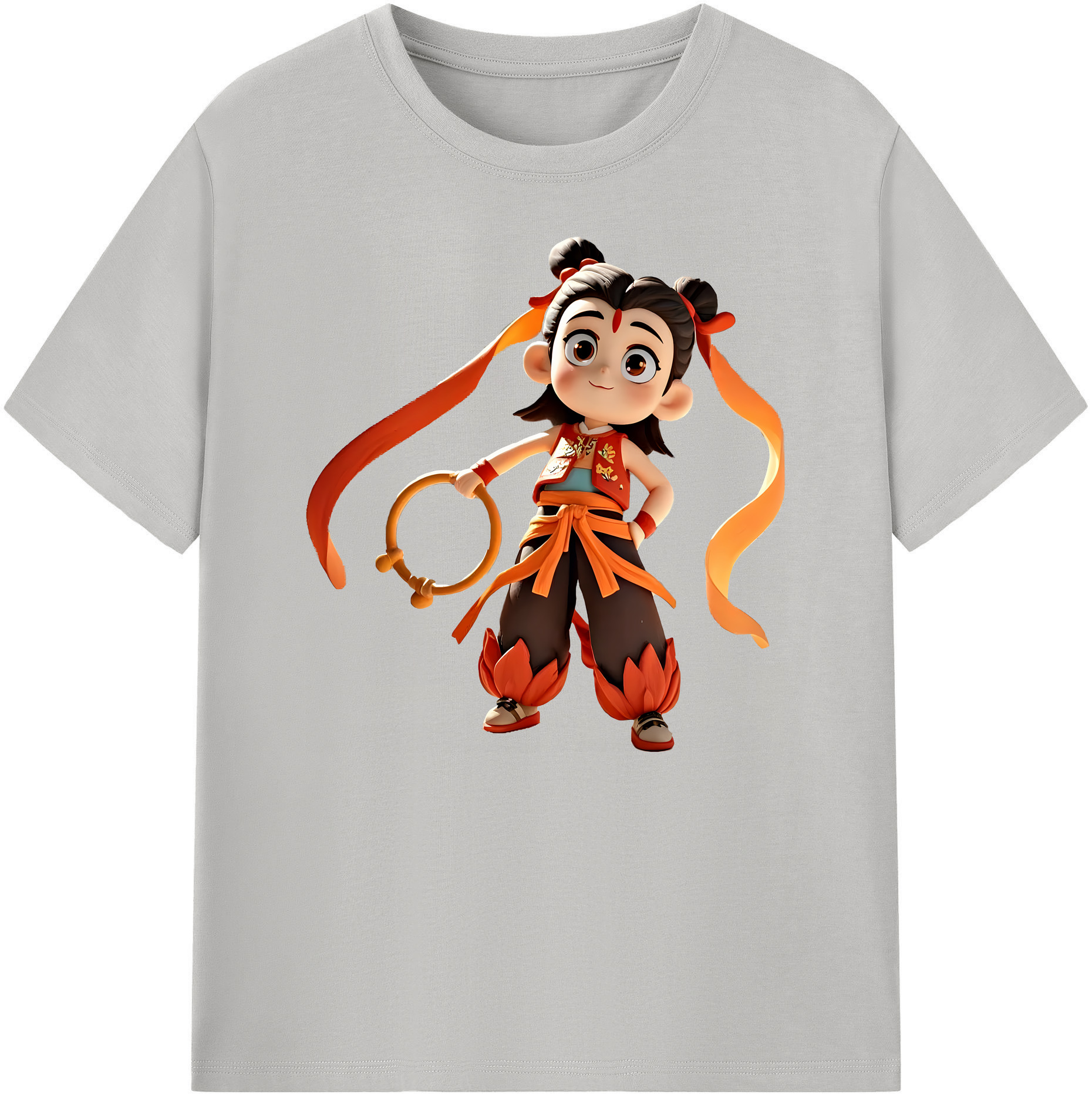 （画像用） Ne Zha 2 ナタ 魔童の大暴れ 綿100％ メンズ半袖Tシャツ｜肌触りやわらか＆通気性