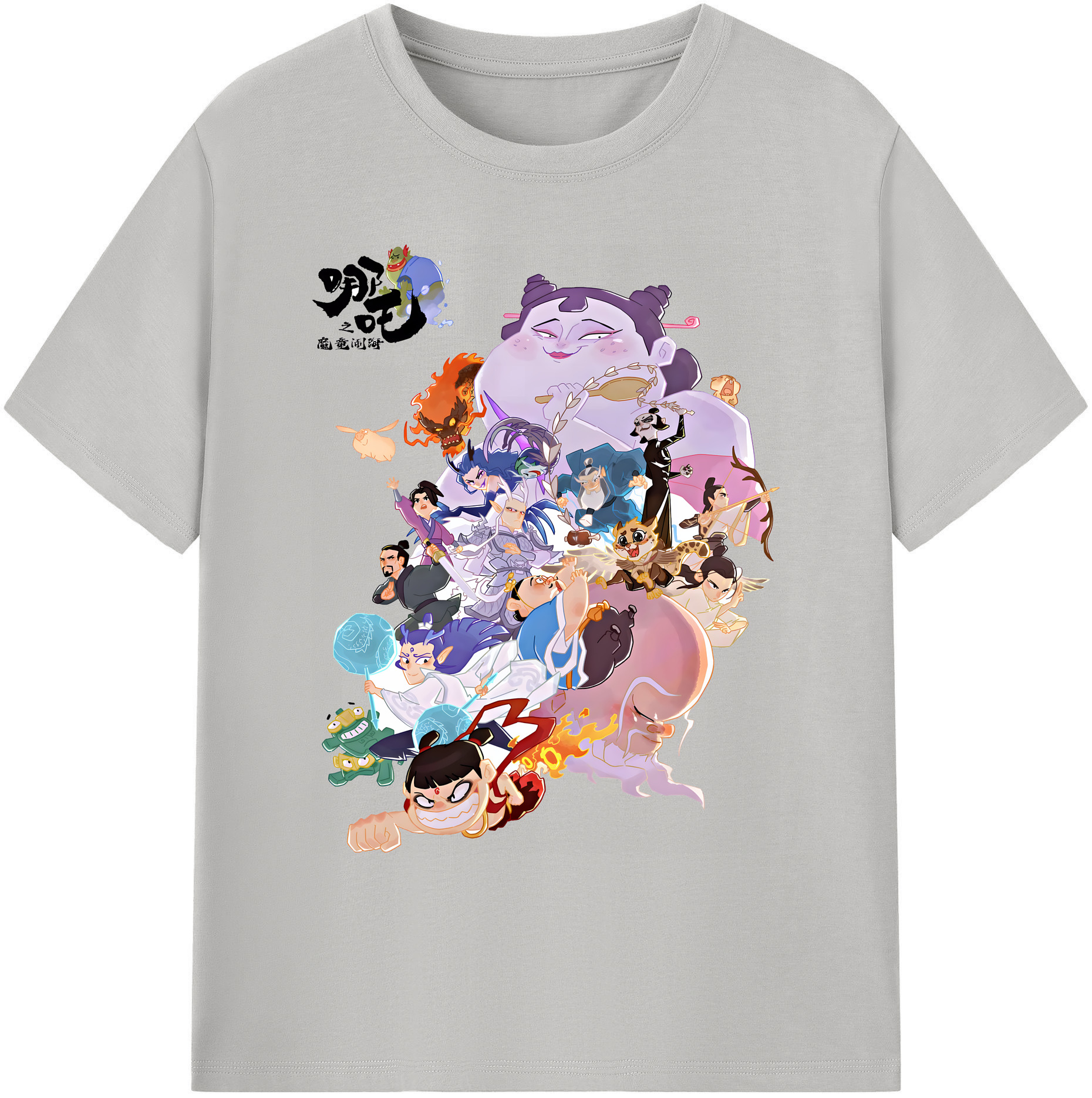 （画像用） Ne Zha 2 ナタ 魔童の大暴れ 綿100％ メンズ半袖Tシャツ｜肌触りやわらか＆通気性