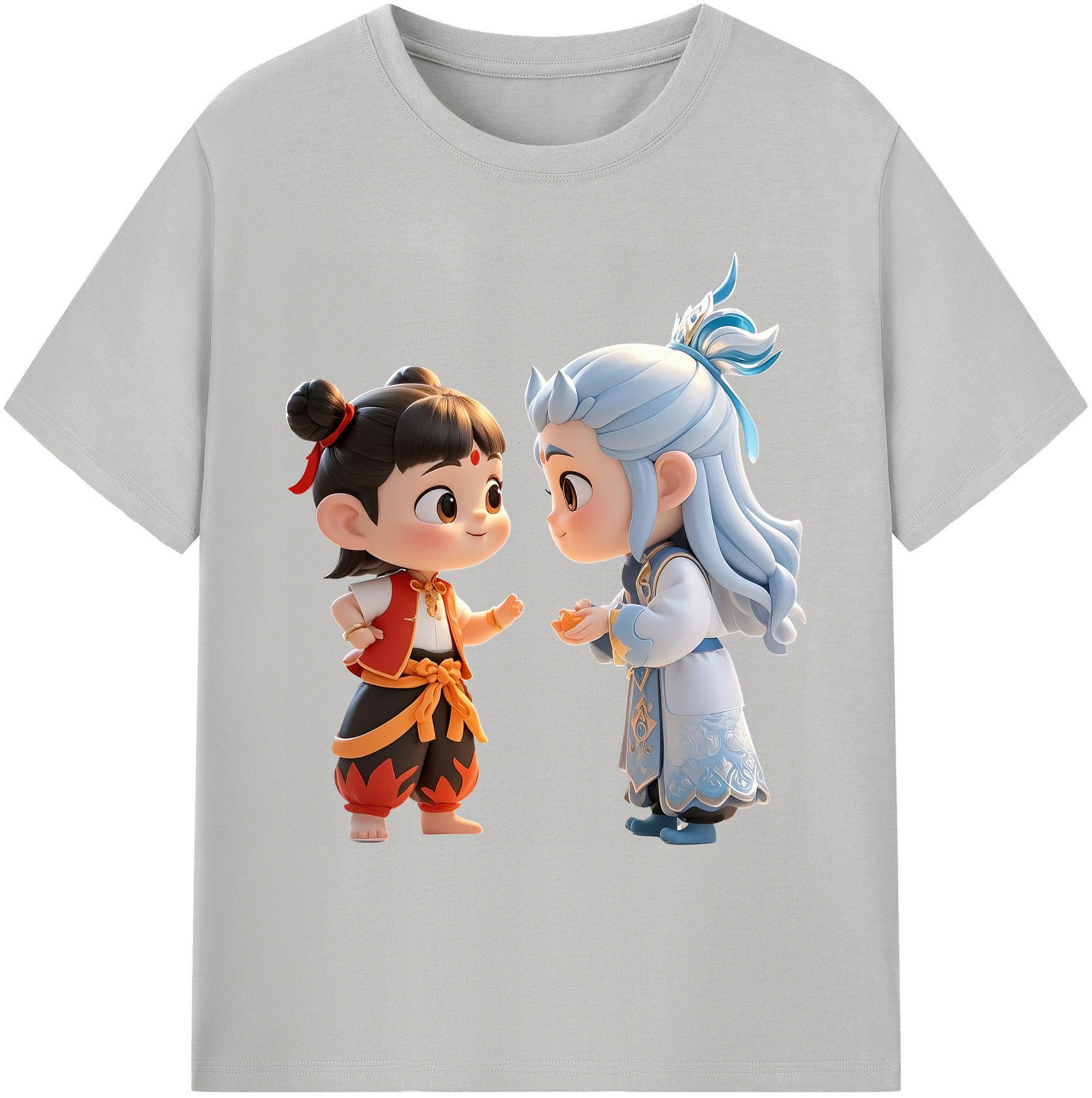 （画像用） Ne Zha 2 ナタ 魔童の大暴れ 綿100％ メンズ半袖Tシャツ｜肌触りやわらか＆通気性