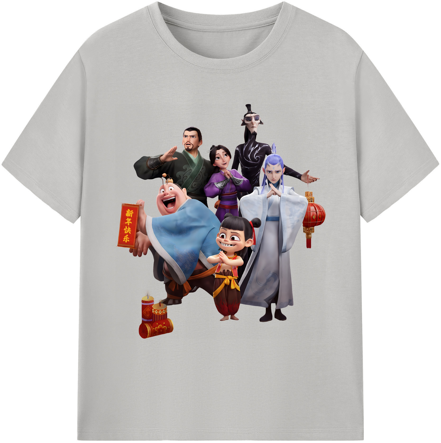 （画像用） Ne Zha 2 ナタ 魔童の大暴れ 綿100％ メンズ半袖Tシャツ｜肌触りやわらか＆通気性